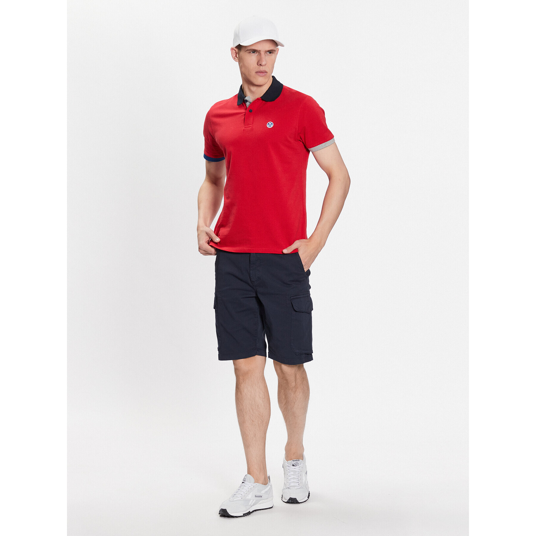 North Sails Тениска с яка и копчета 692398 Червен Regular Fit - Pepit.bg