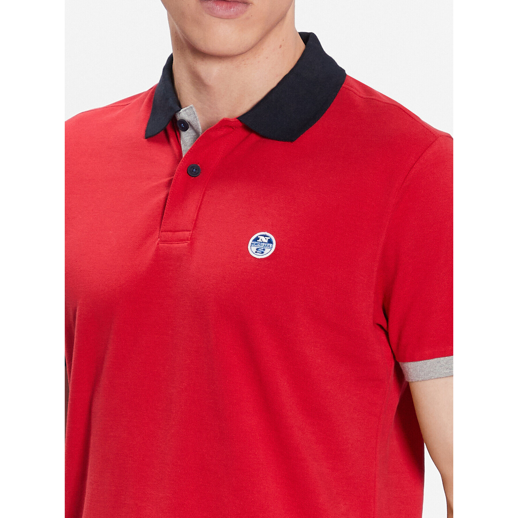 North Sails Тениска с яка и копчета 692398 Червен Regular Fit - Pepit.bg