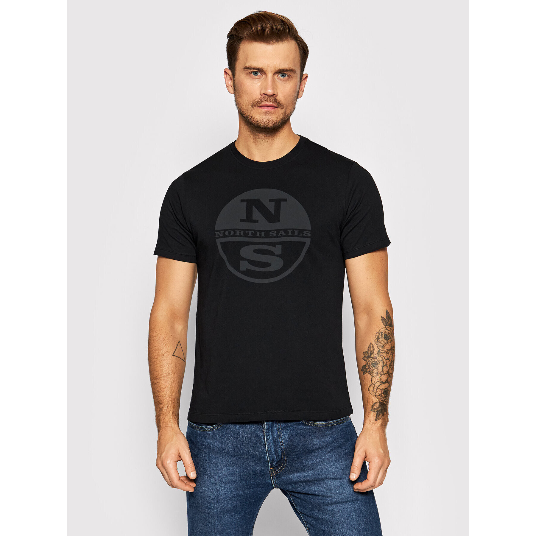 North Sails Тишърт 692752 Черен Regular Fit - Pepit.bg
