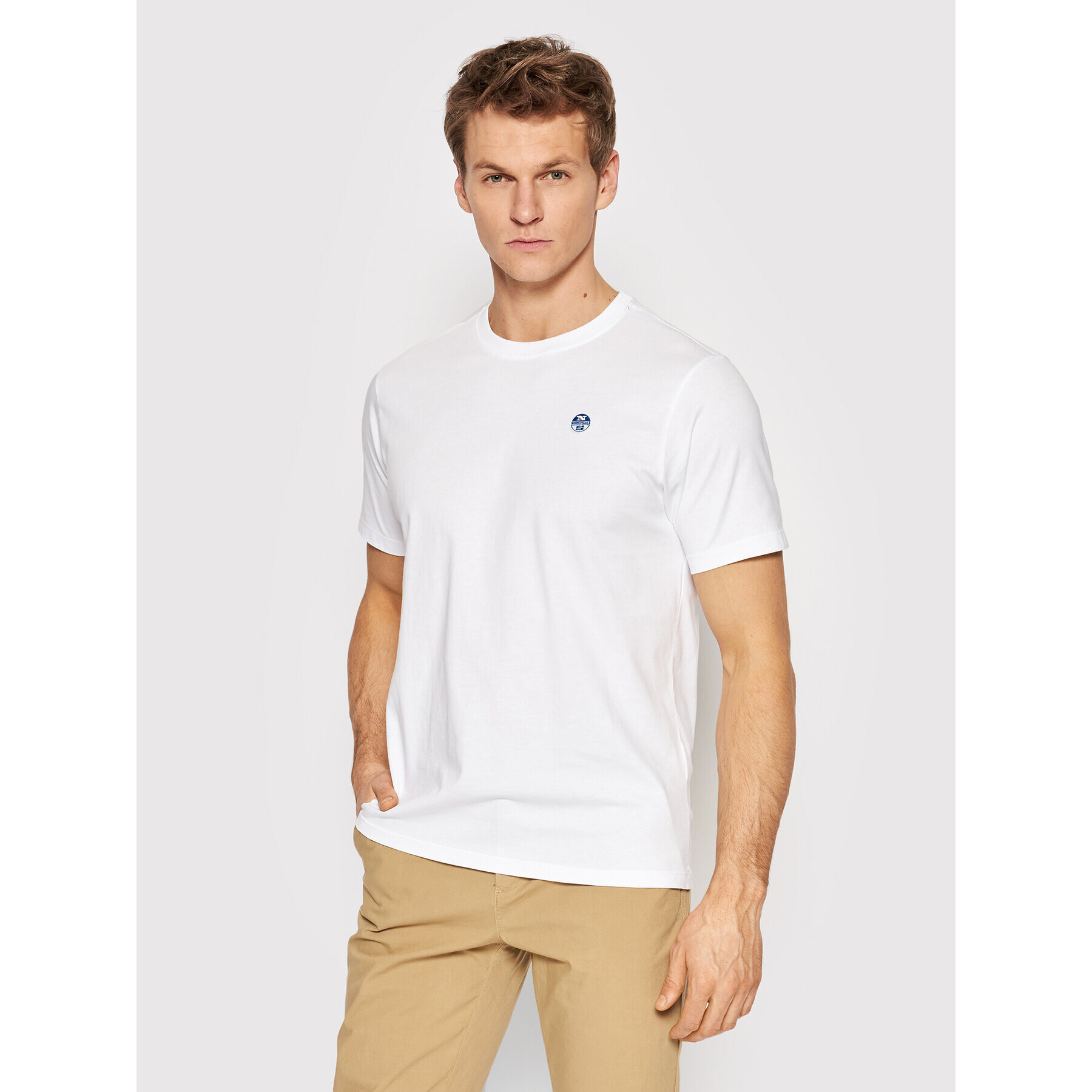 North Sails Тишърт Logo 692791 Бял Regular Fit - Pepit.bg