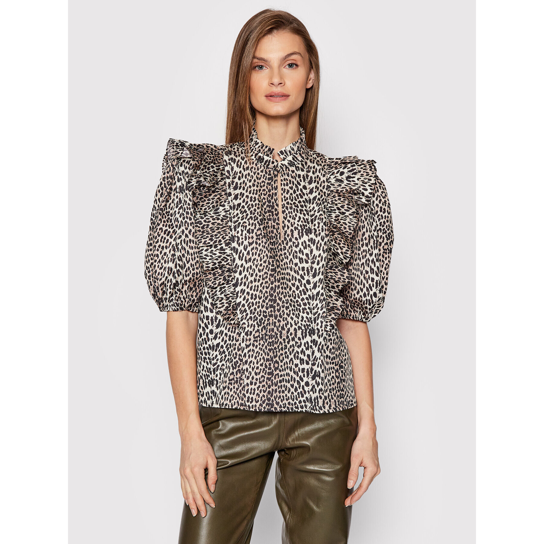 Notes Du Nord Блуза Blakely 12507 Кафяв Regular Fit - Pepit.bg