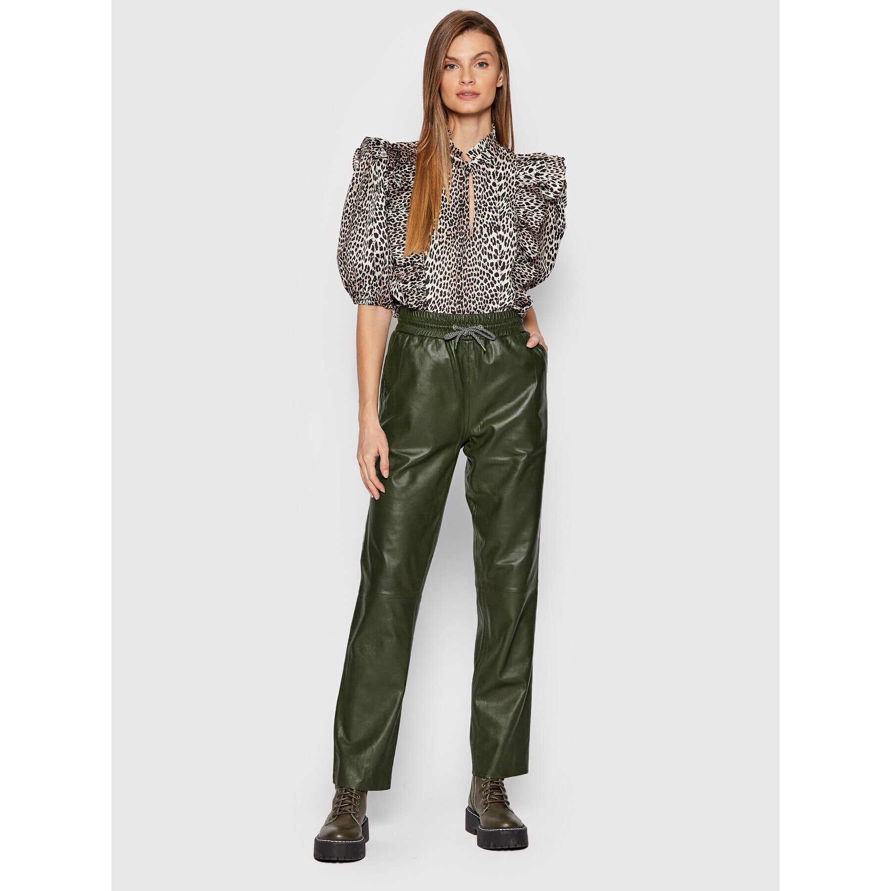 Notes Du Nord Блуза Blakely 12507 Кафяв Regular Fit - Pepit.bg