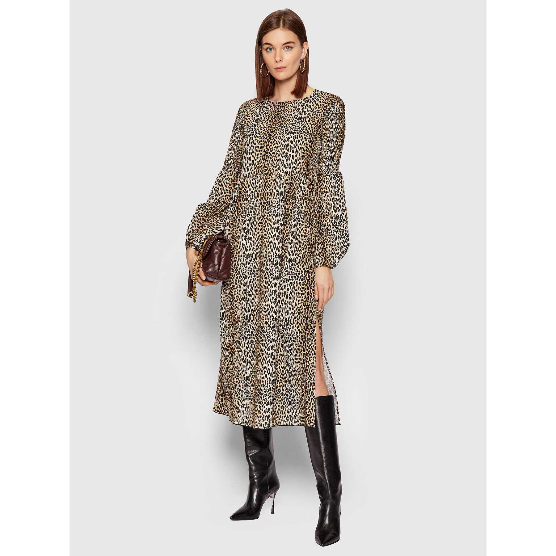 Notes Du Nord Ежедневна рокля Bella 12508 Кафяв Regular Fit - Pepit.bg
