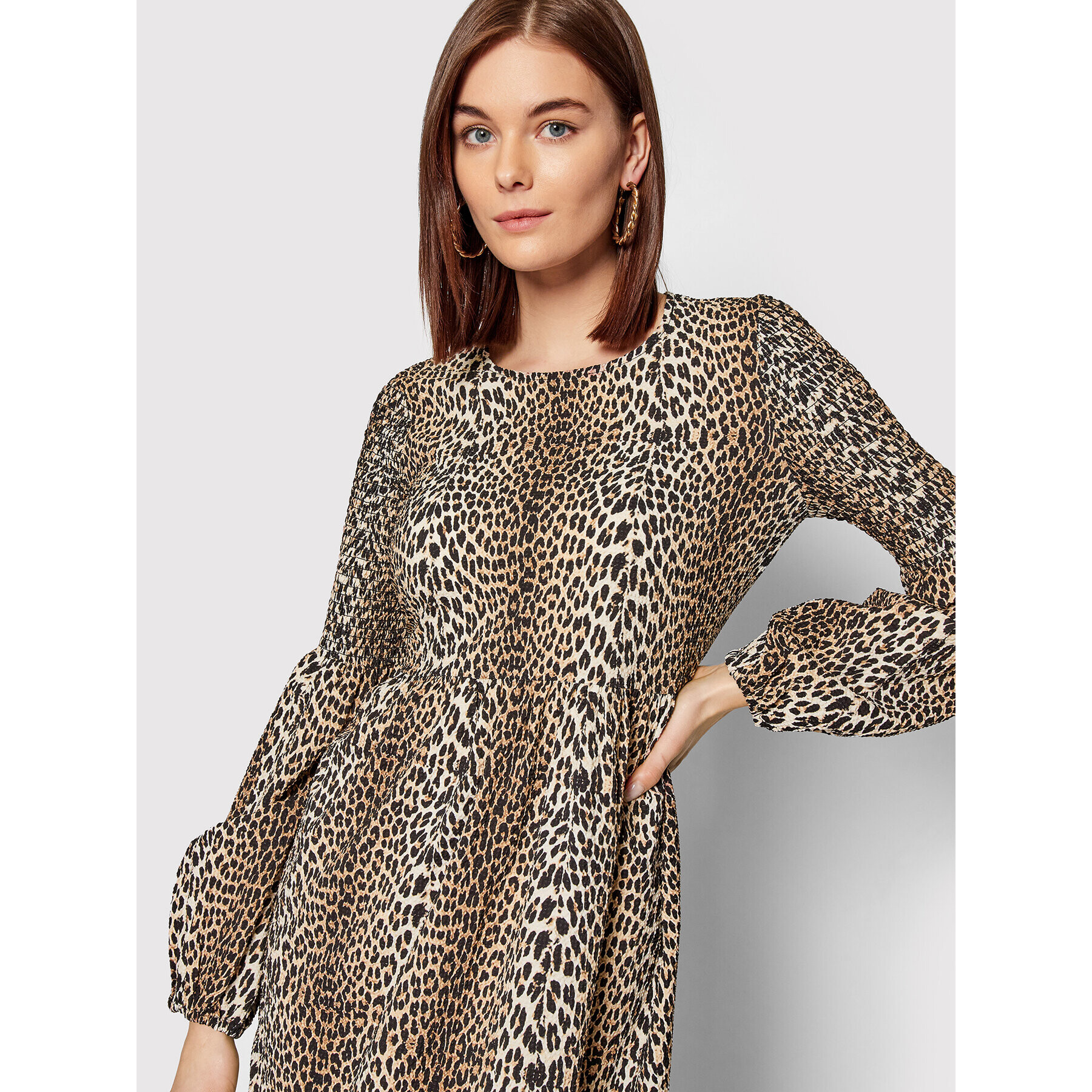 Notes Du Nord Ежедневна рокля Bella 12508 Кафяв Regular Fit - Pepit.bg