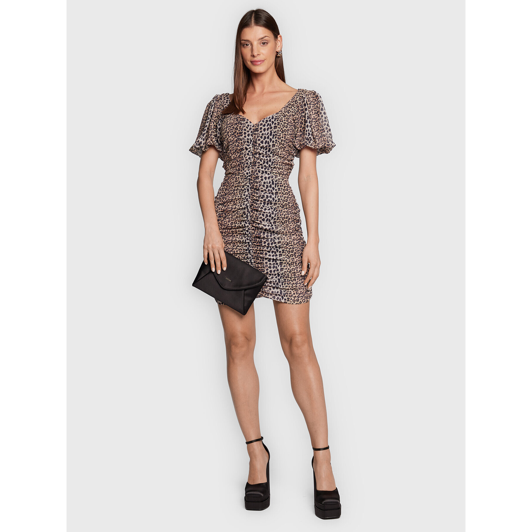 Notes Du Nord Коктейлна рокля Fabiola 12977 Бежов Slim Fit - Pepit.bg
