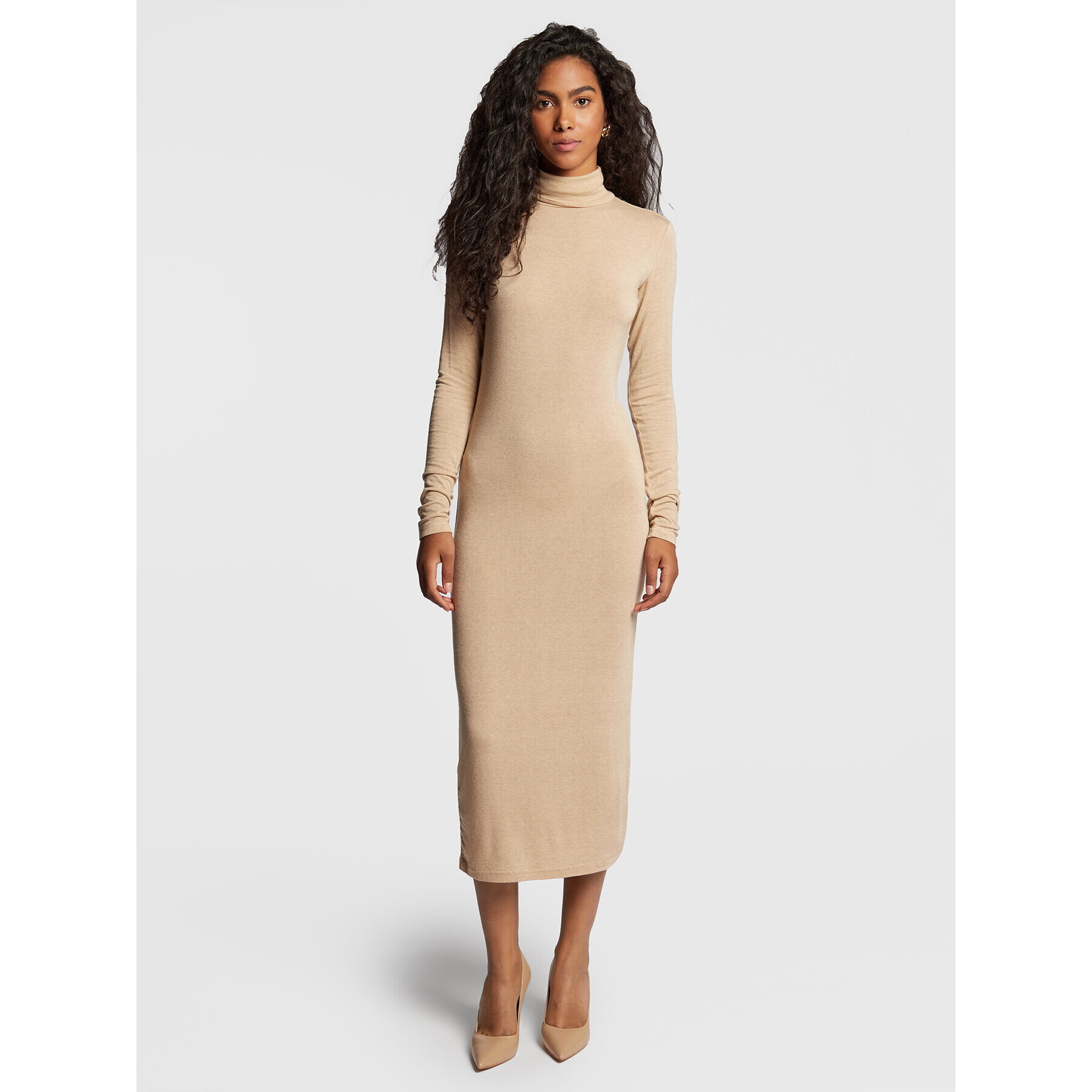 Notes Du Nord Плетена рокля Bea 12547 Бежов Slim Fit - Pepit.bg