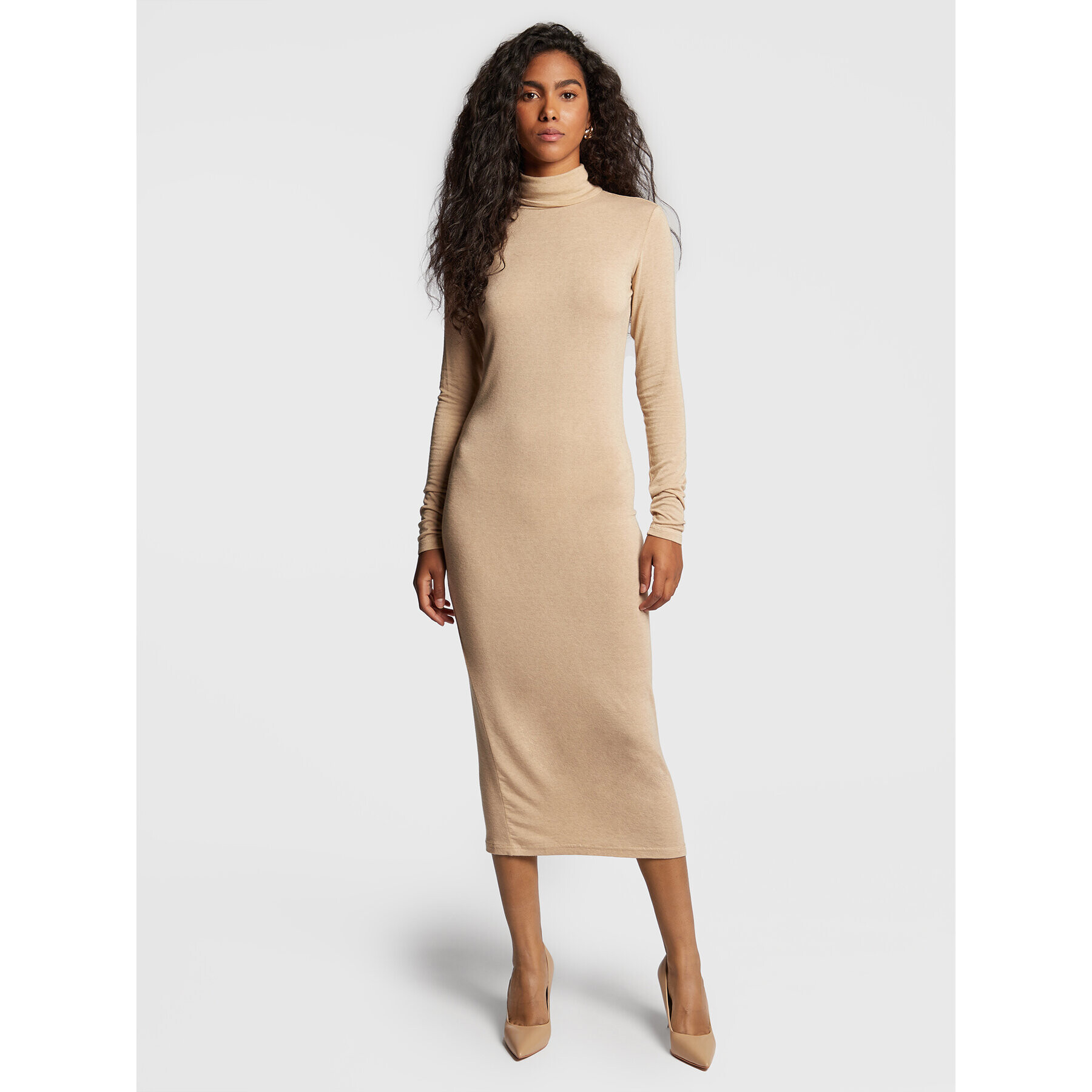 Notes Du Nord Плетена рокля Bea 12547 Бежов Slim Fit - Pepit.bg