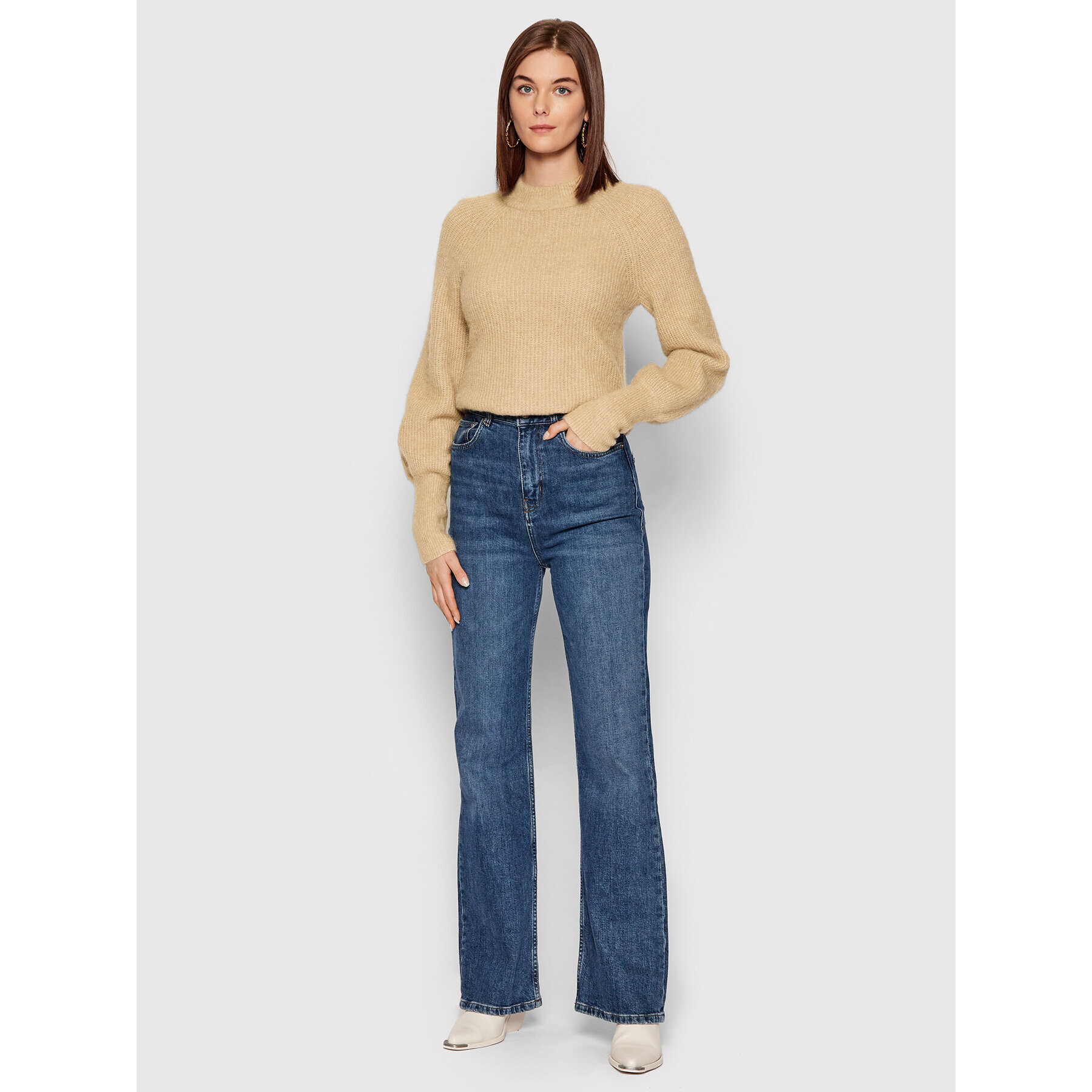 Notes Du Nord Пуловер Babette 12555 Бежов Regular Fit - Pepit.bg