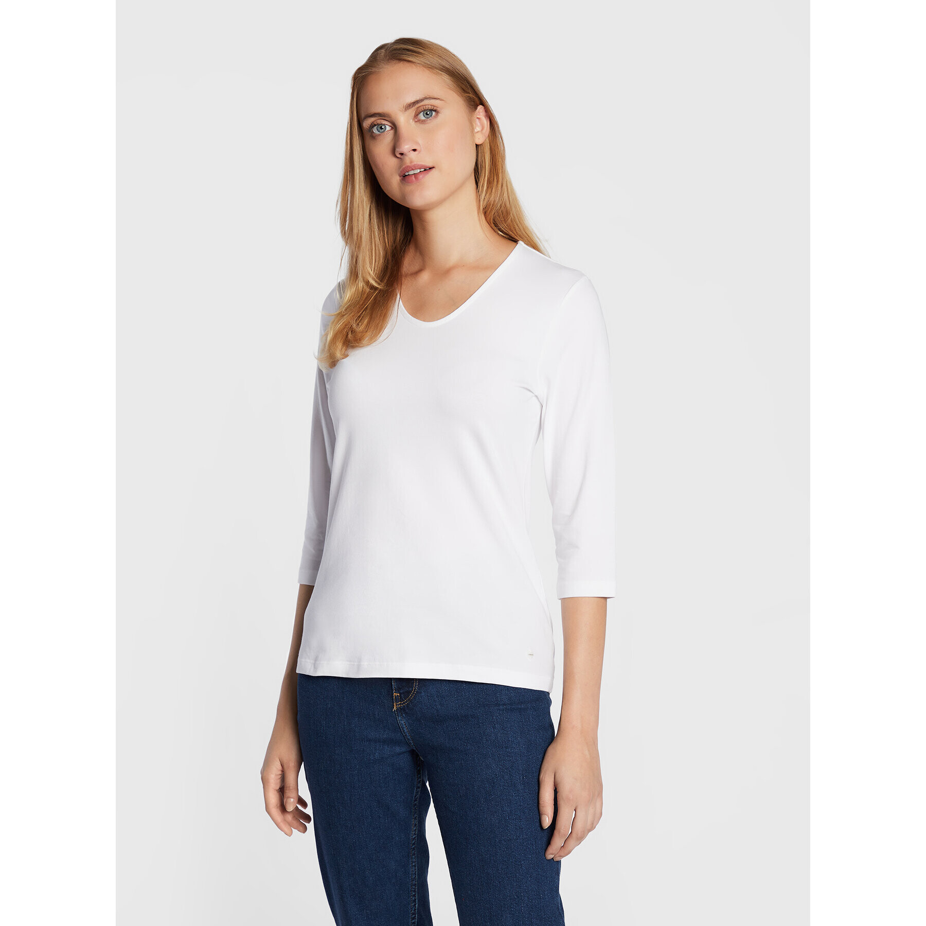 Olsen Блуза Edda 11100255 Бял Shaped Fit - Pepit.bg