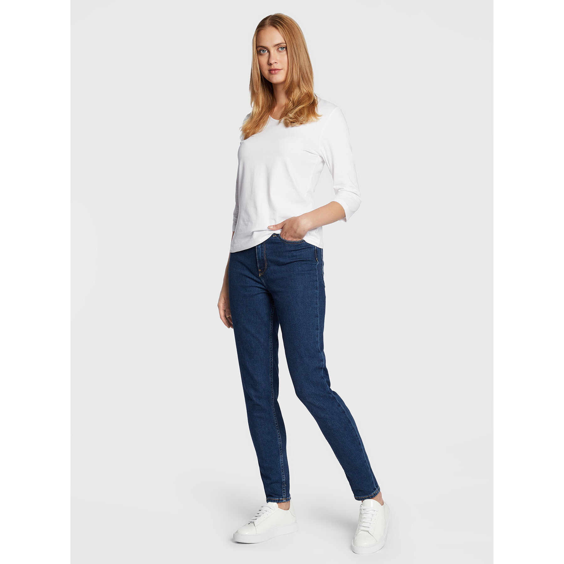 Olsen Блуза Edda 11100255 Бял Shaped Fit - Pepit.bg