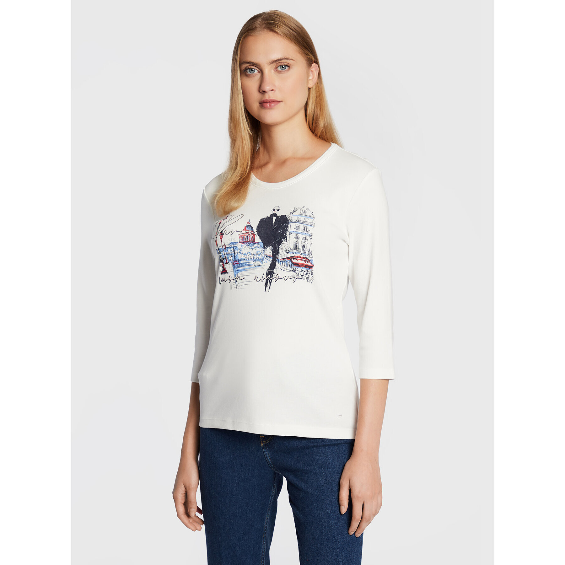 Olsen Блуза Edda 11104324 Бял Regular Fit - Pepit.bg