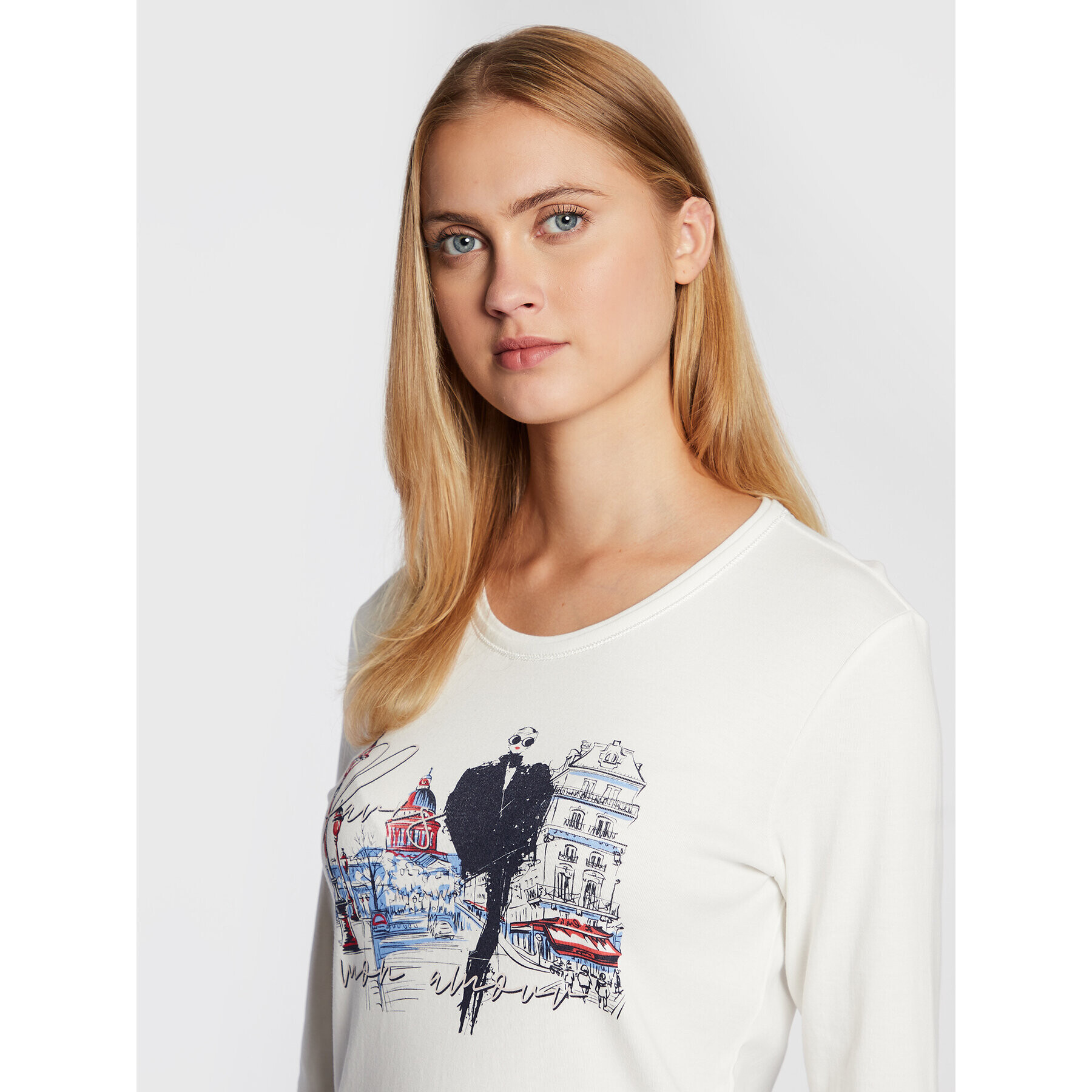 Olsen Блуза Edda 11104324 Бял Regular Fit - Pepit.bg