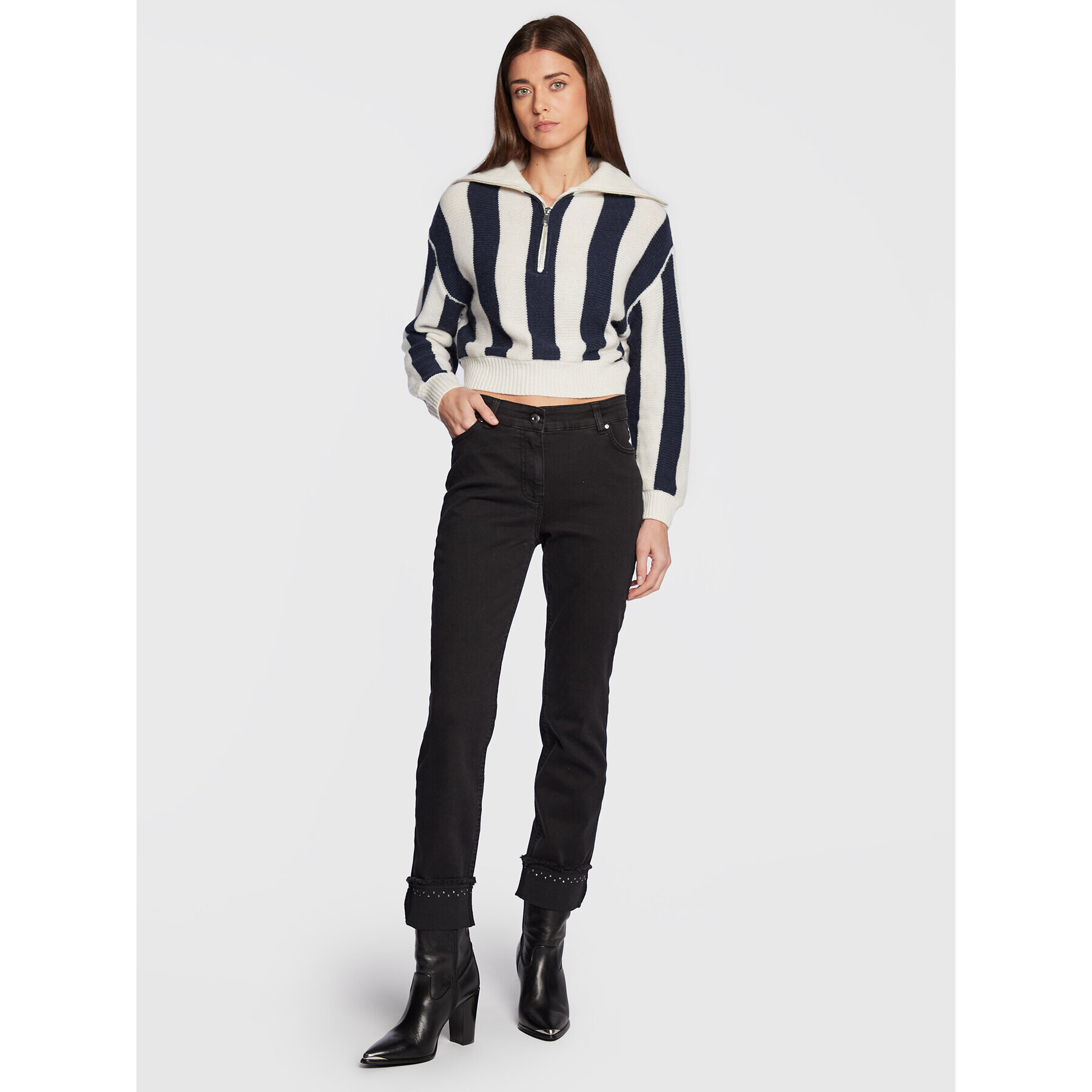 Olsen Дънки Lisa 14002020 Черен Straight Fit - Pepit.bg