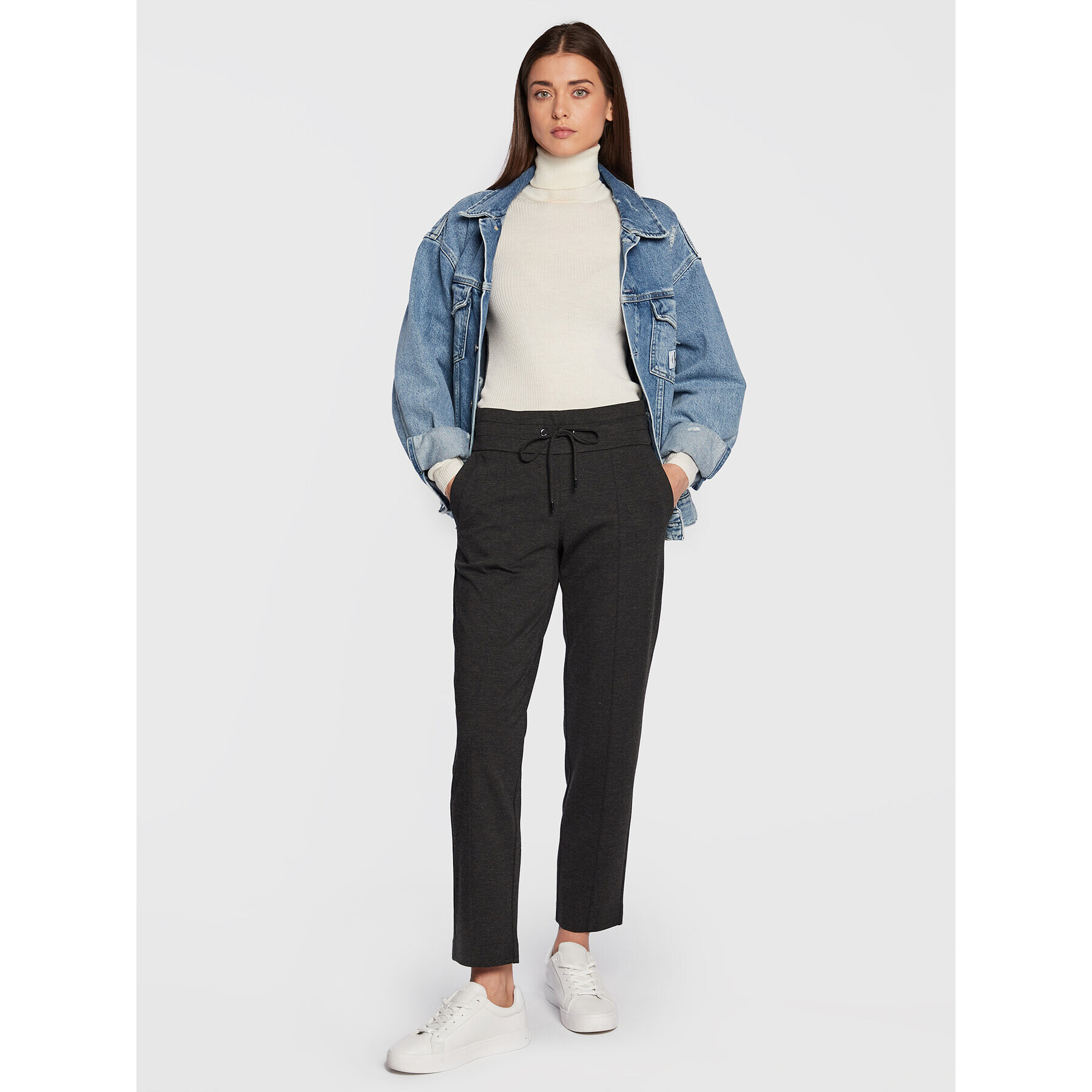 Olsen Долнище анцуг Lisa 14001995 Сив Straight Fit - Pepit.bg