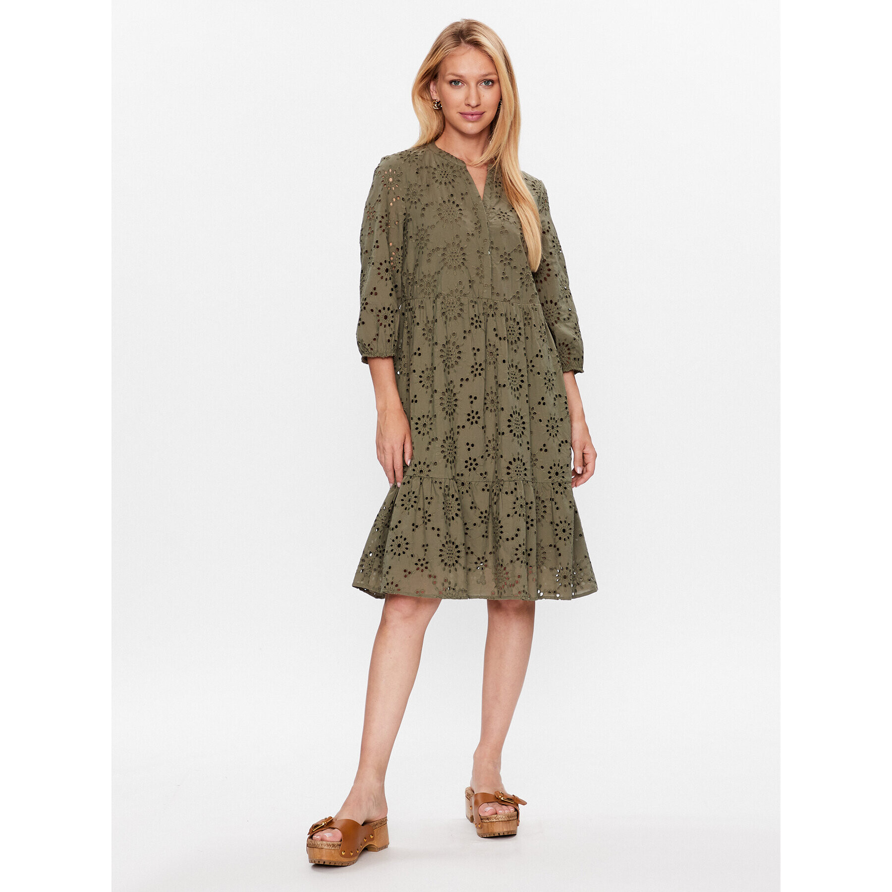 Olsen Ежедневна рокля 13001680 Каки Regular Fit - Pepit.bg