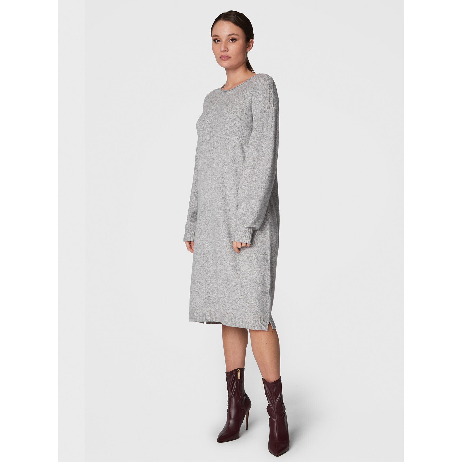 Olsen Плетена рокля 13001668 Сив Regular Fit - Pepit.bg