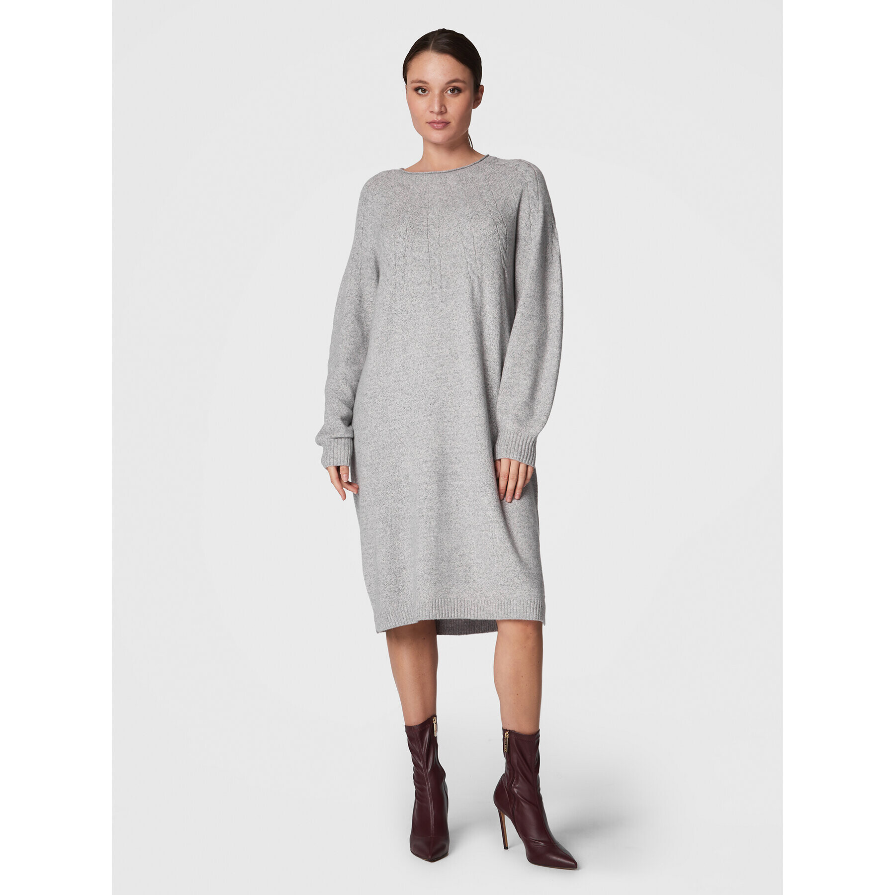 Olsen Плетена рокля 13001668 Сив Regular Fit - Pepit.bg
