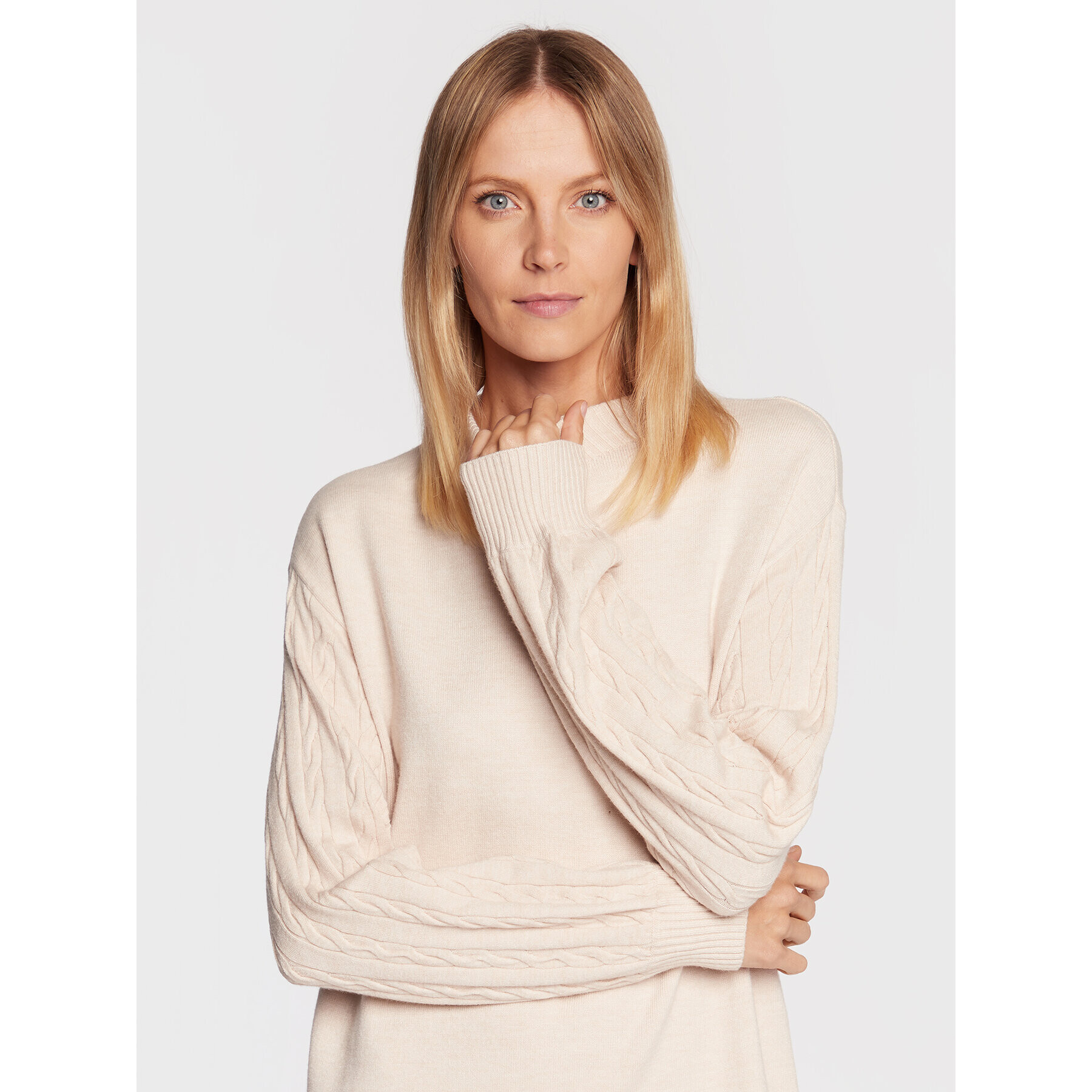 Olsen Плетена рокля Global Traveller 13001667 Екрю Regular Fit - Pepit.bg