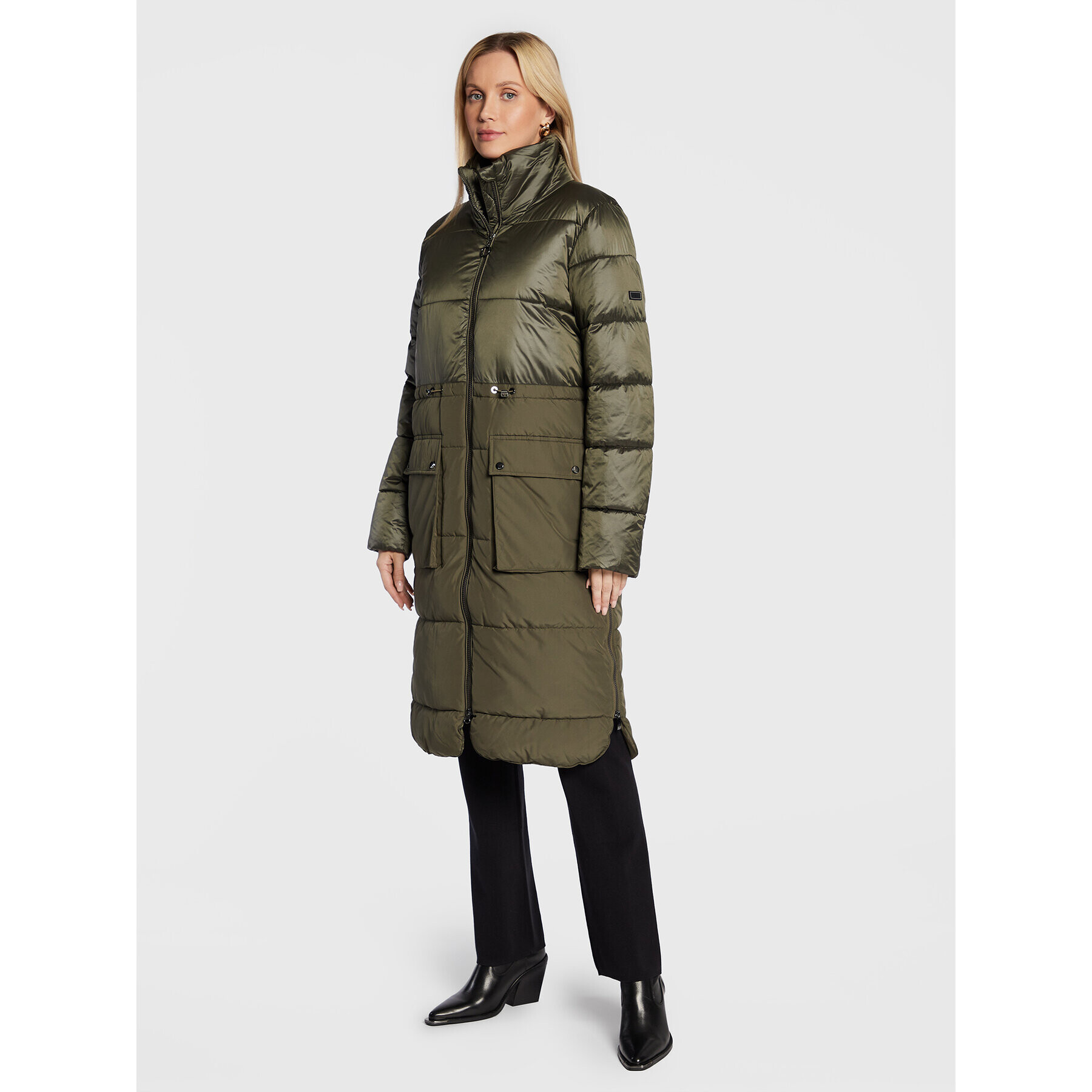 Olsen Пухено яке Urban Adventure 15101379 Зелен Regular Fit - Pepit.bg