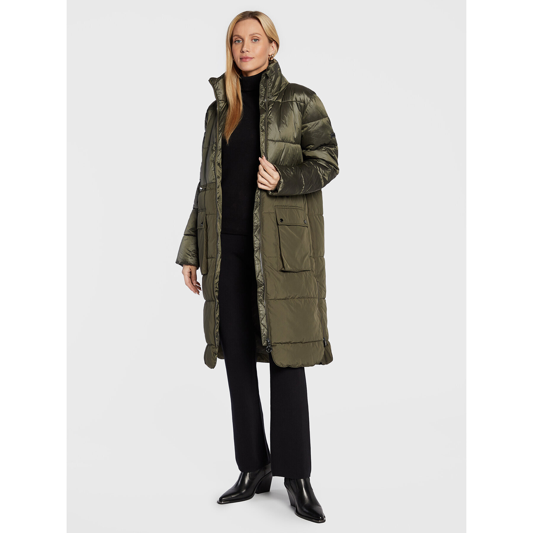 Olsen Пухено яке Urban Adventure 15101379 Зелен Regular Fit - Pepit.bg