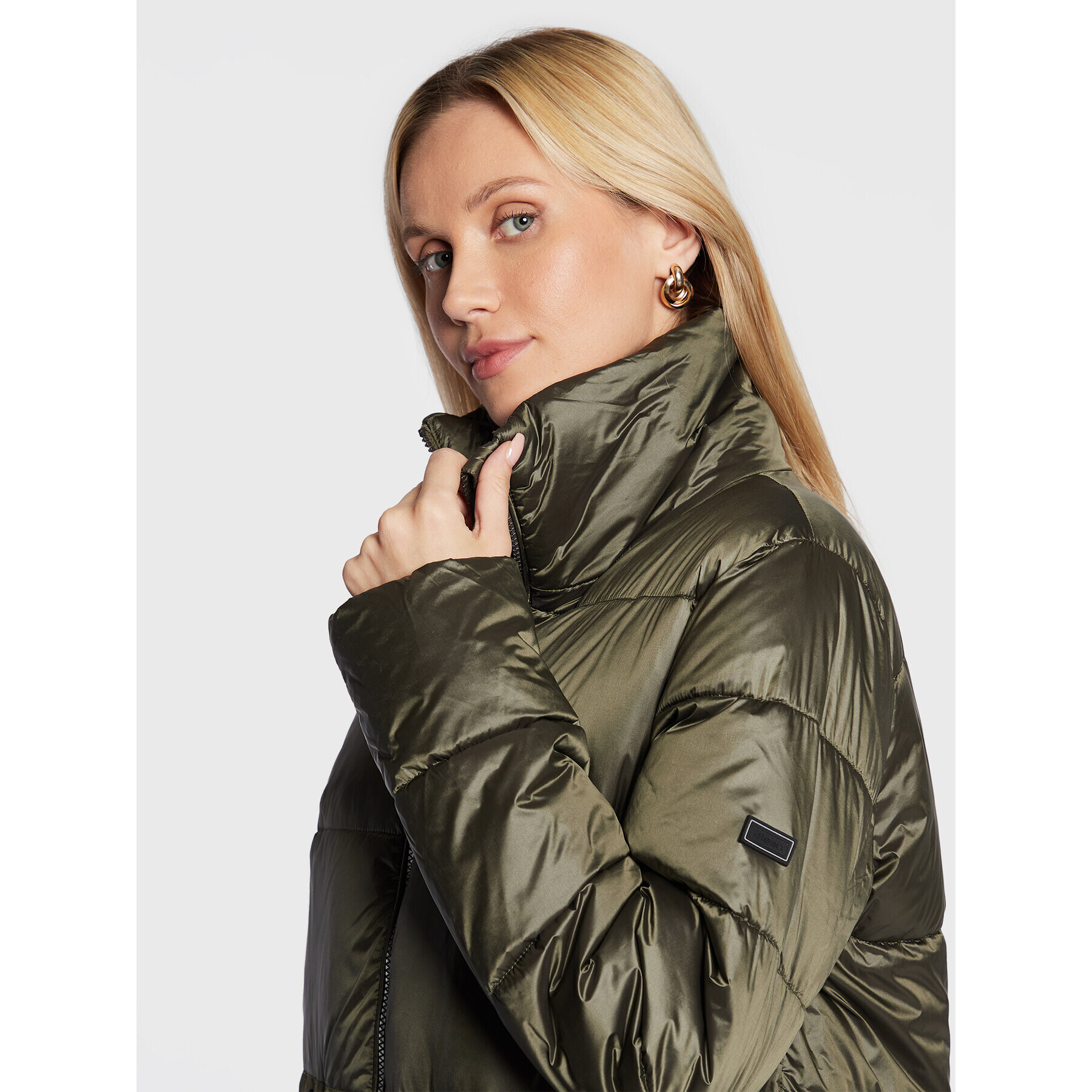 Olsen Пухено яке Urban Adventure 15101379 Зелен Regular Fit - Pepit.bg