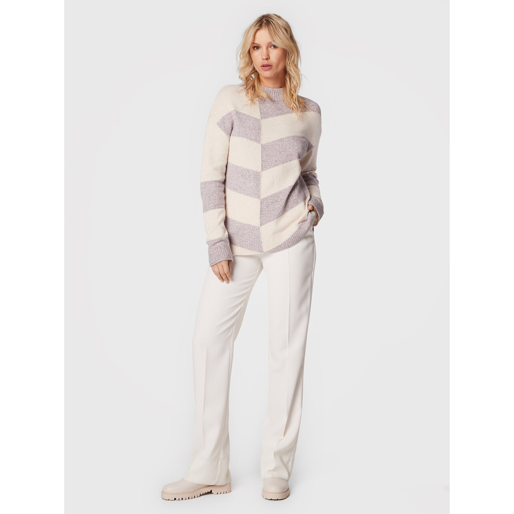 Olsen Пуловер Cora 11003792 Сив Relaxed Fit - Pepit.bg