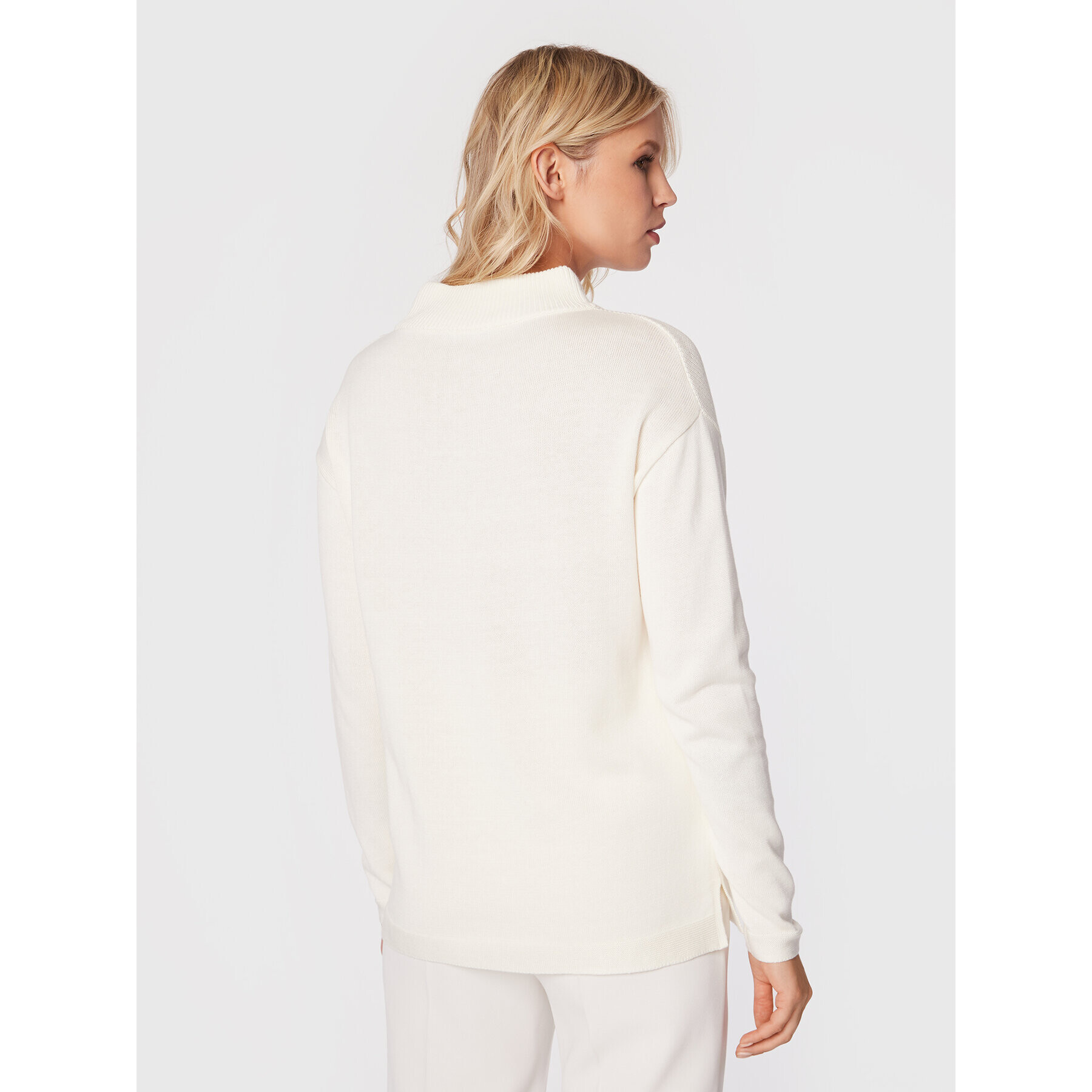 Olsen Пуловер Cora 11003824 Бял Relaxed Fit - Pepit.bg