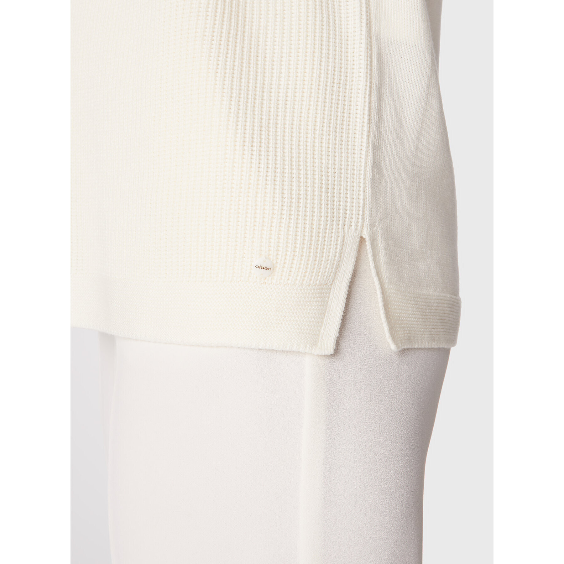 Olsen Пуловер Cora 11003824 Бял Relaxed Fit - Pepit.bg