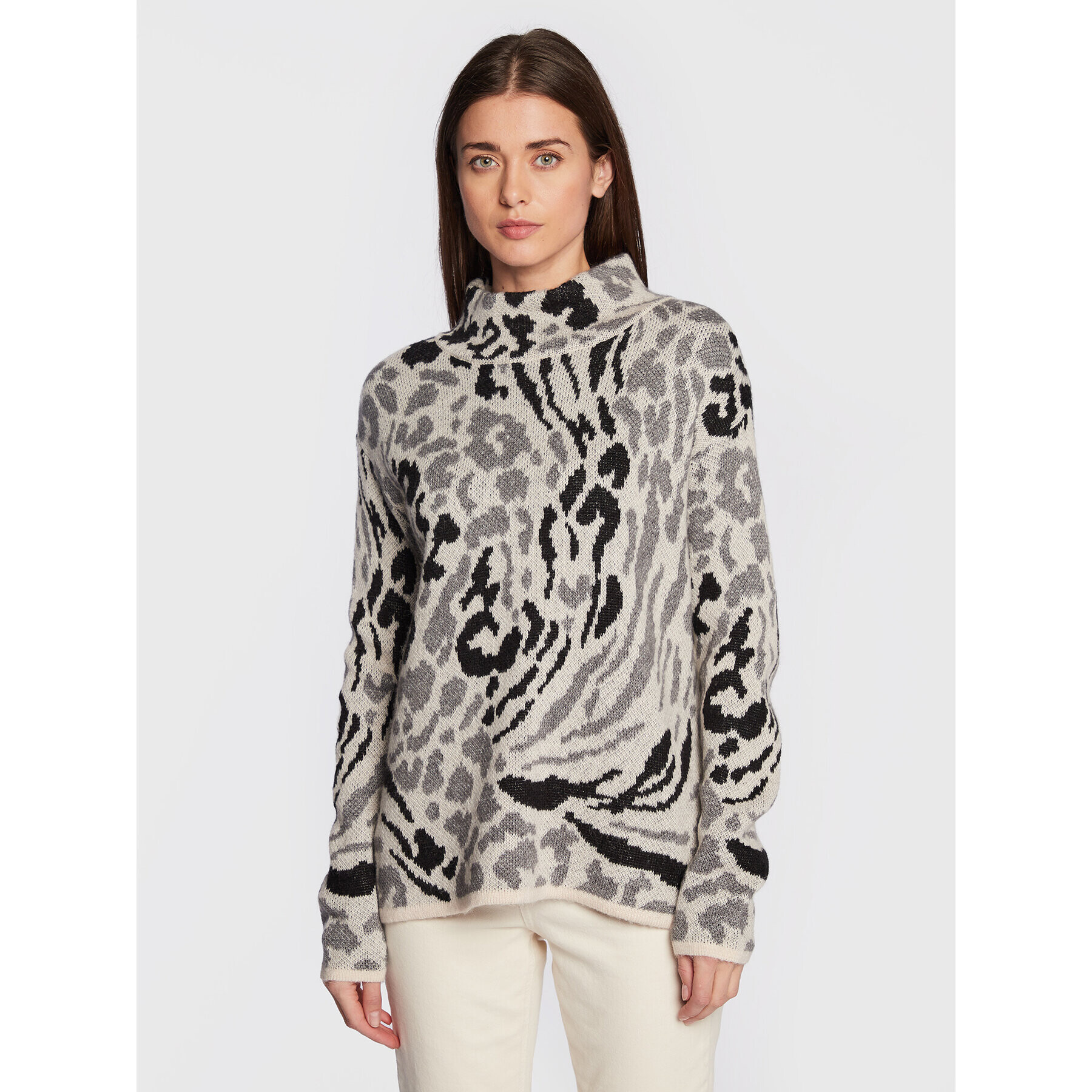 Olsen Пуловер Cora 11003929 Сив Relaxed Fit - Pepit.bg