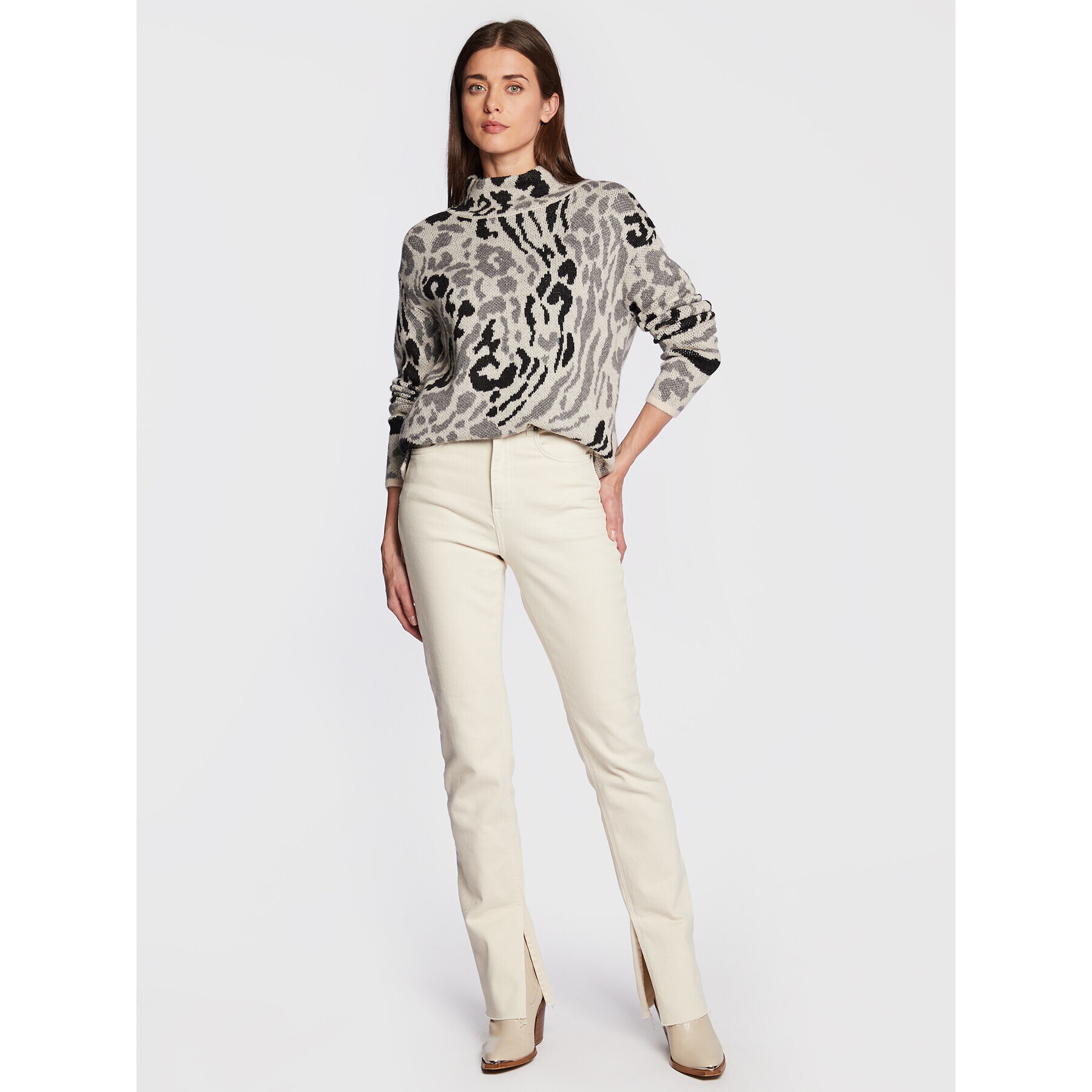 Olsen Пуловер Cora 11003929 Сив Relaxed Fit - Pepit.bg