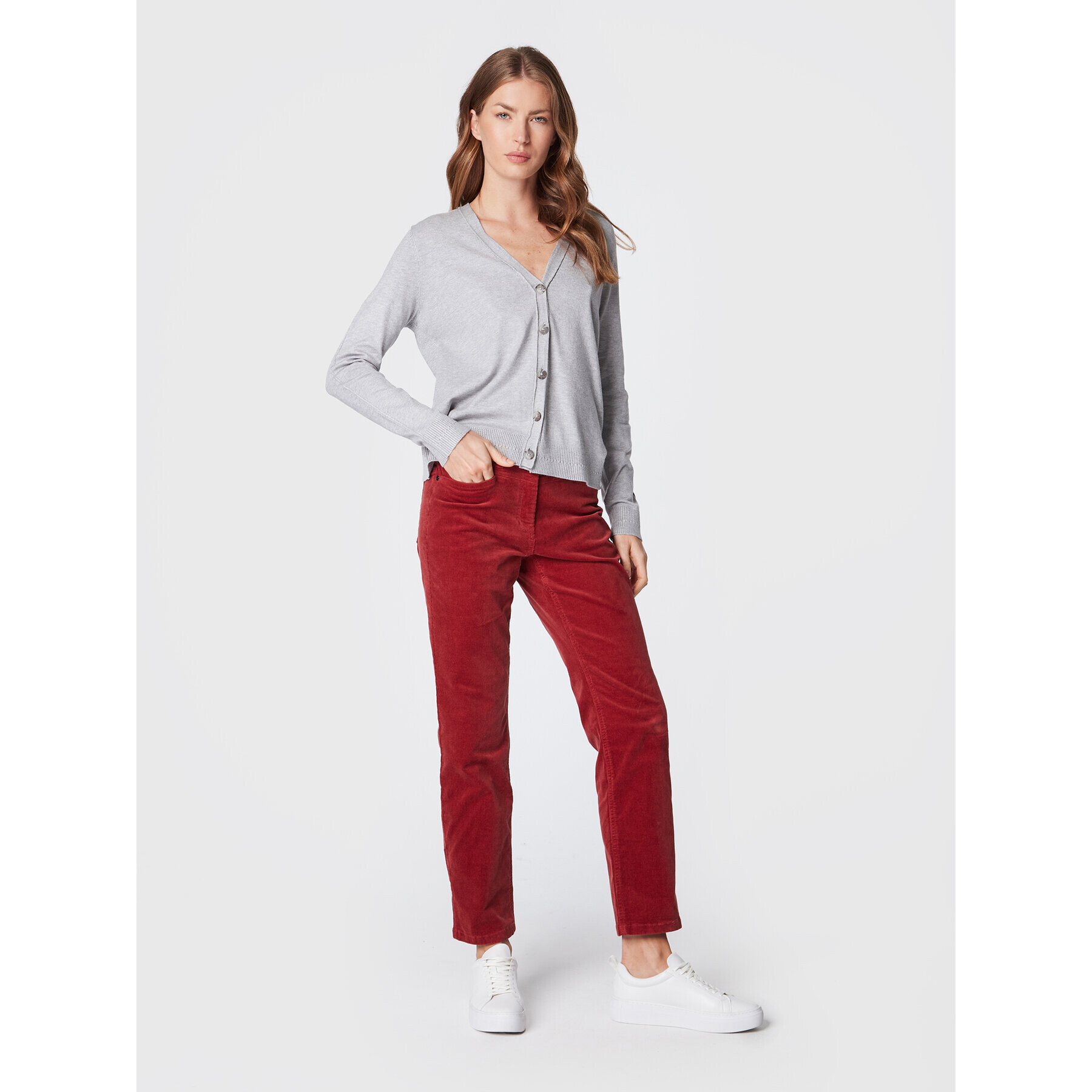Olsen Текстилни панталони Lisa 14002006 Червен Straight Fit - Pepit.bg