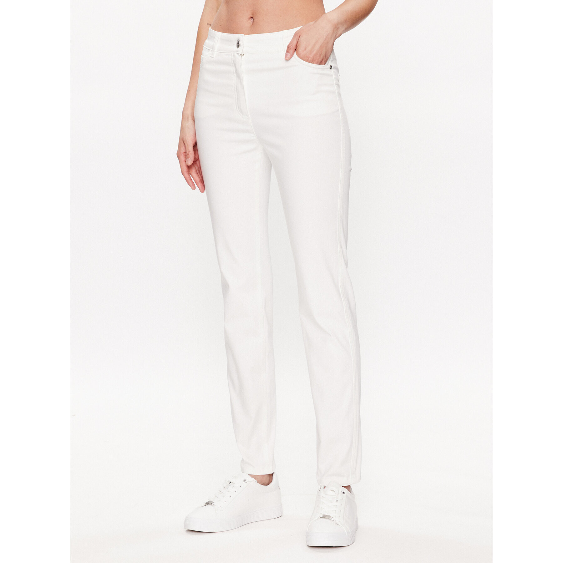 Olsen Текстилни панталони Mona 14000620 Бял Slim Fit - Pepit.bg