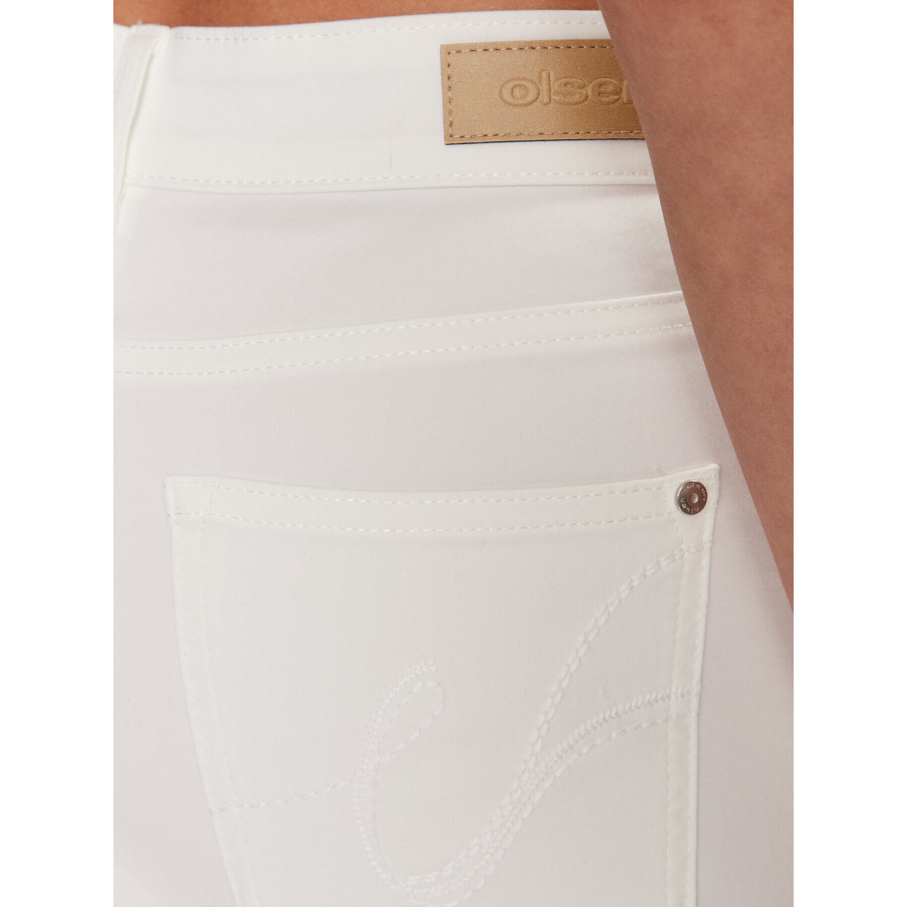 Olsen Текстилни панталони Mona 14000620 Бял Slim Fit - Pepit.bg