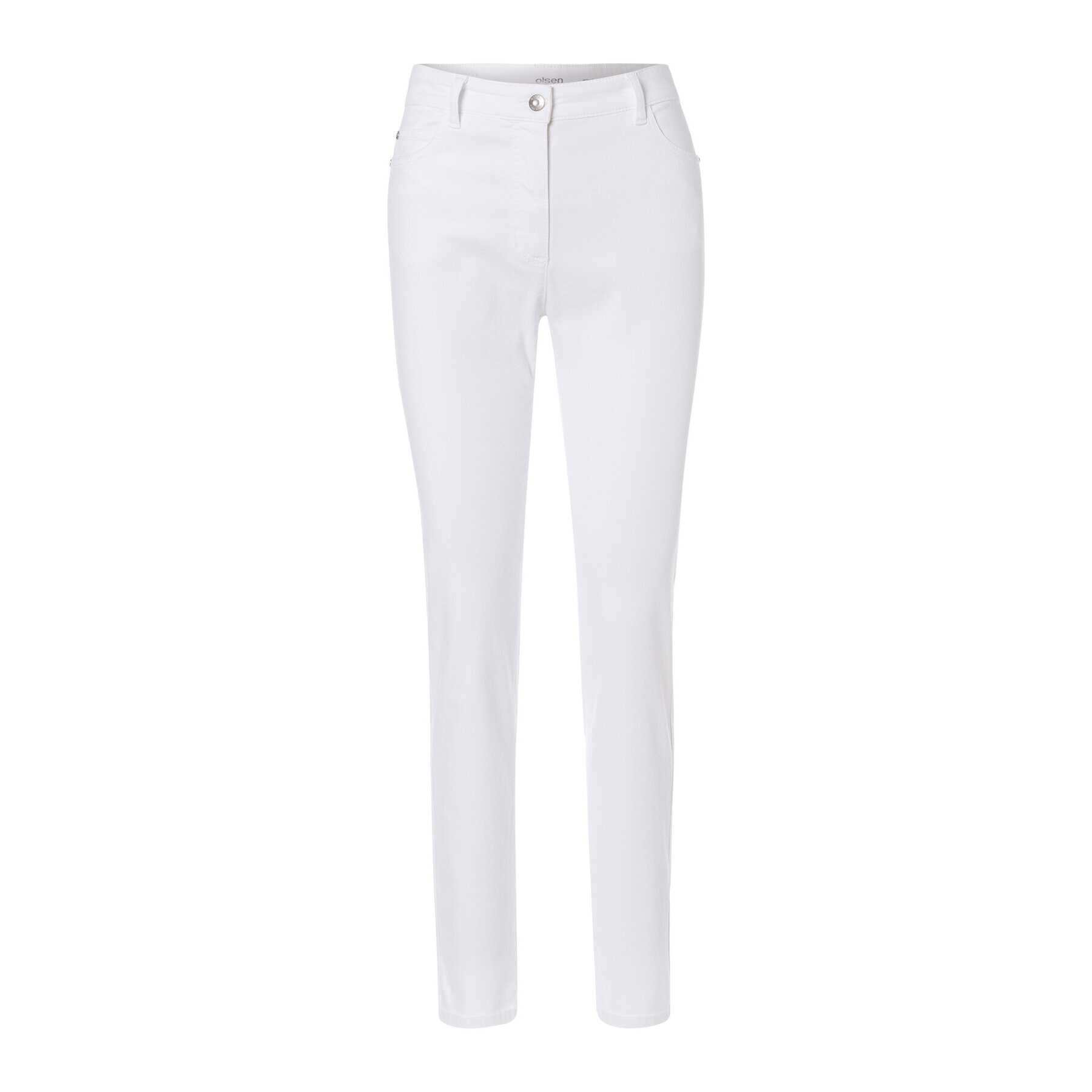Olsen Текстилни панталони Mona 14000620 Бял Slim Fit - Pepit.bg