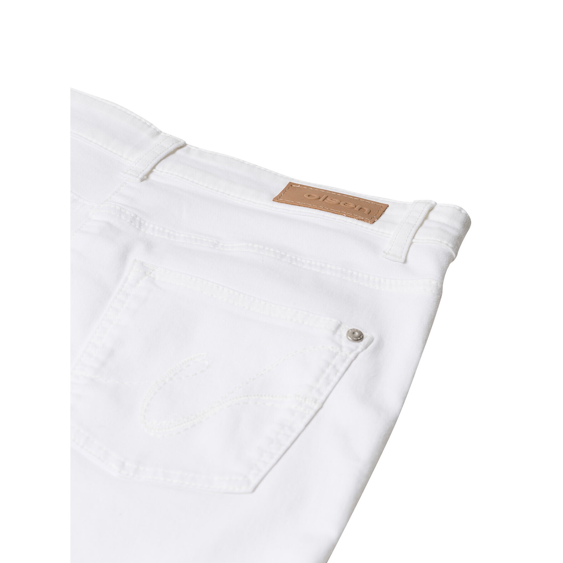Olsen Текстилни панталони Mona 14000620 Бял Slim Fit - Pepit.bg