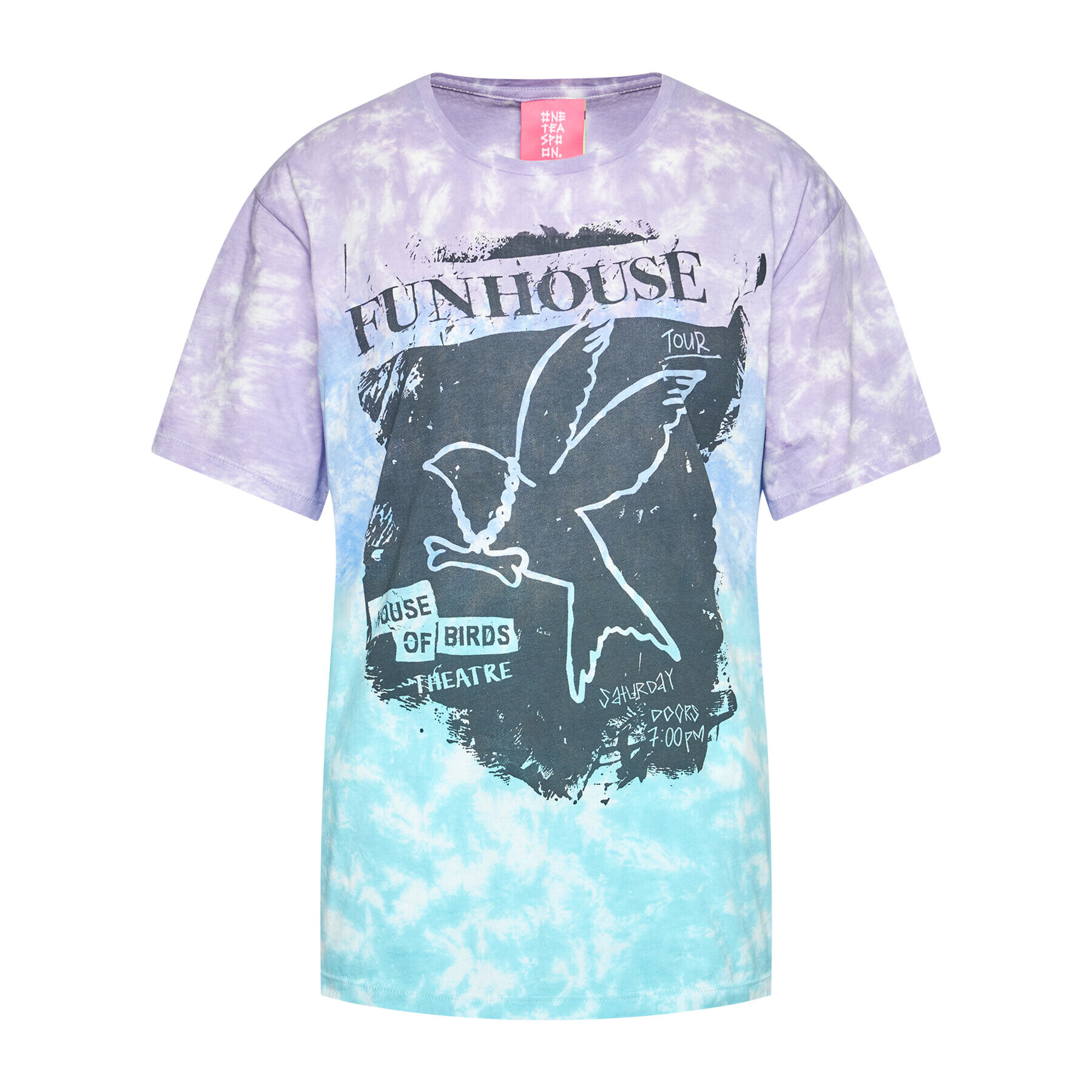 One Teaspoon Тишърт Fun House Boyfriend Tee 23903 Син Boyfriend Fit - Pepit.bg