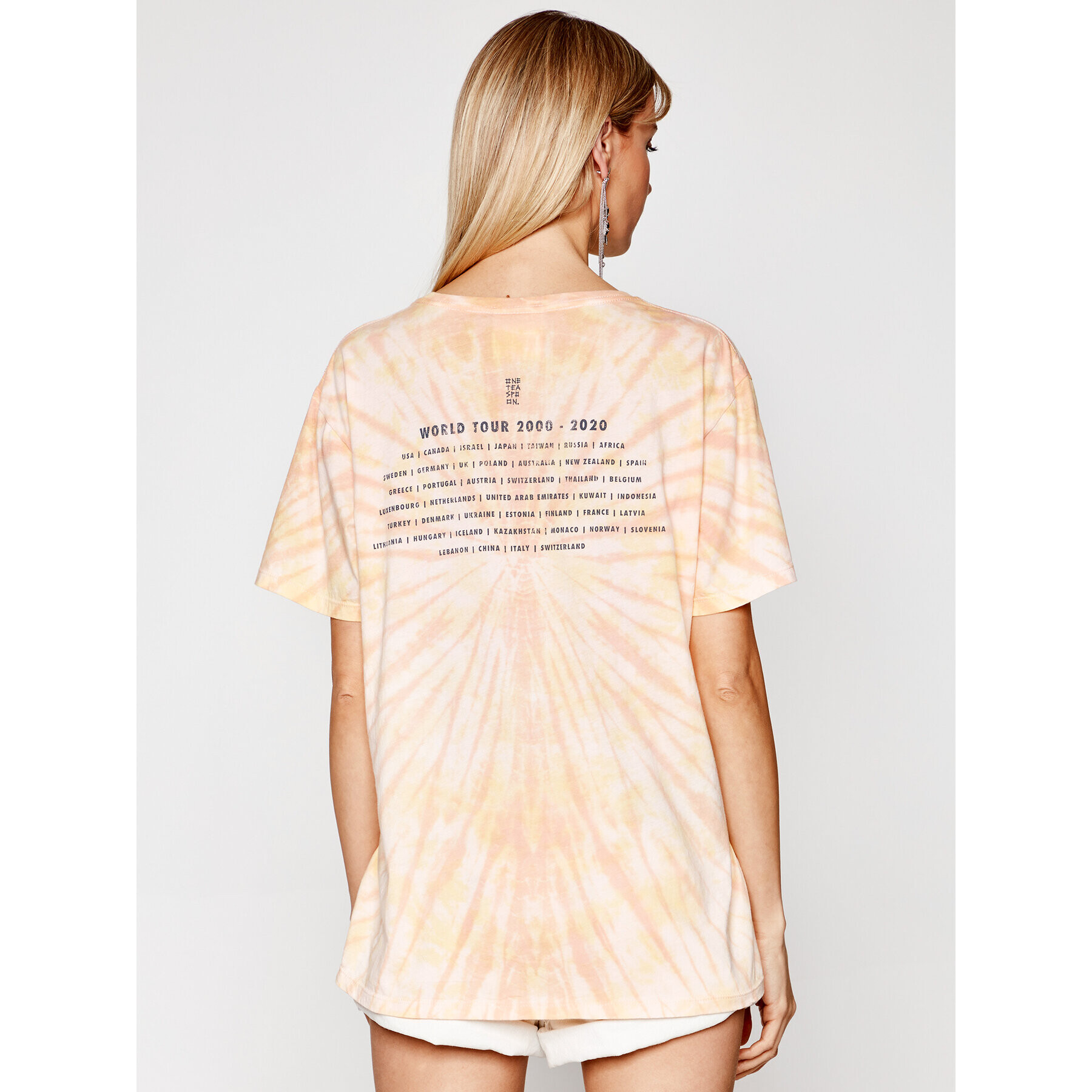 One Teaspoon Тишърт Starship Sunset Tie Dye Tee 23917 Оранжев Boyfriend Fit - Pepit.bg