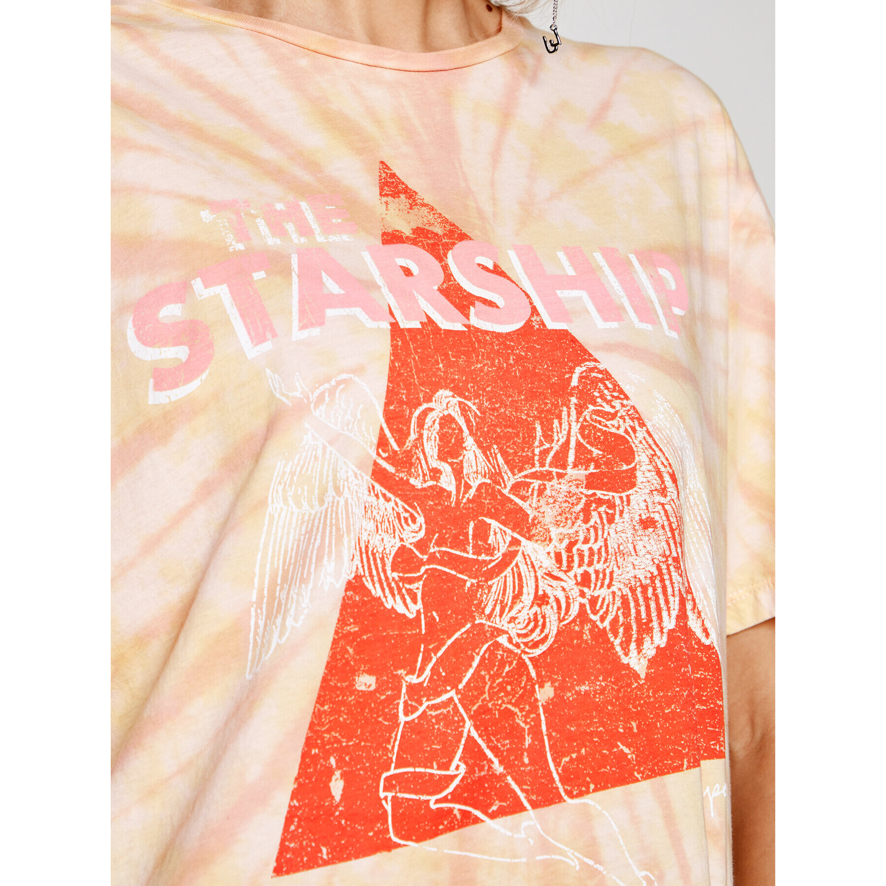 One Teaspoon Тишърт Starship Sunset Tie Dye Tee 23917 Оранжев Boyfriend Fit - Pepit.bg