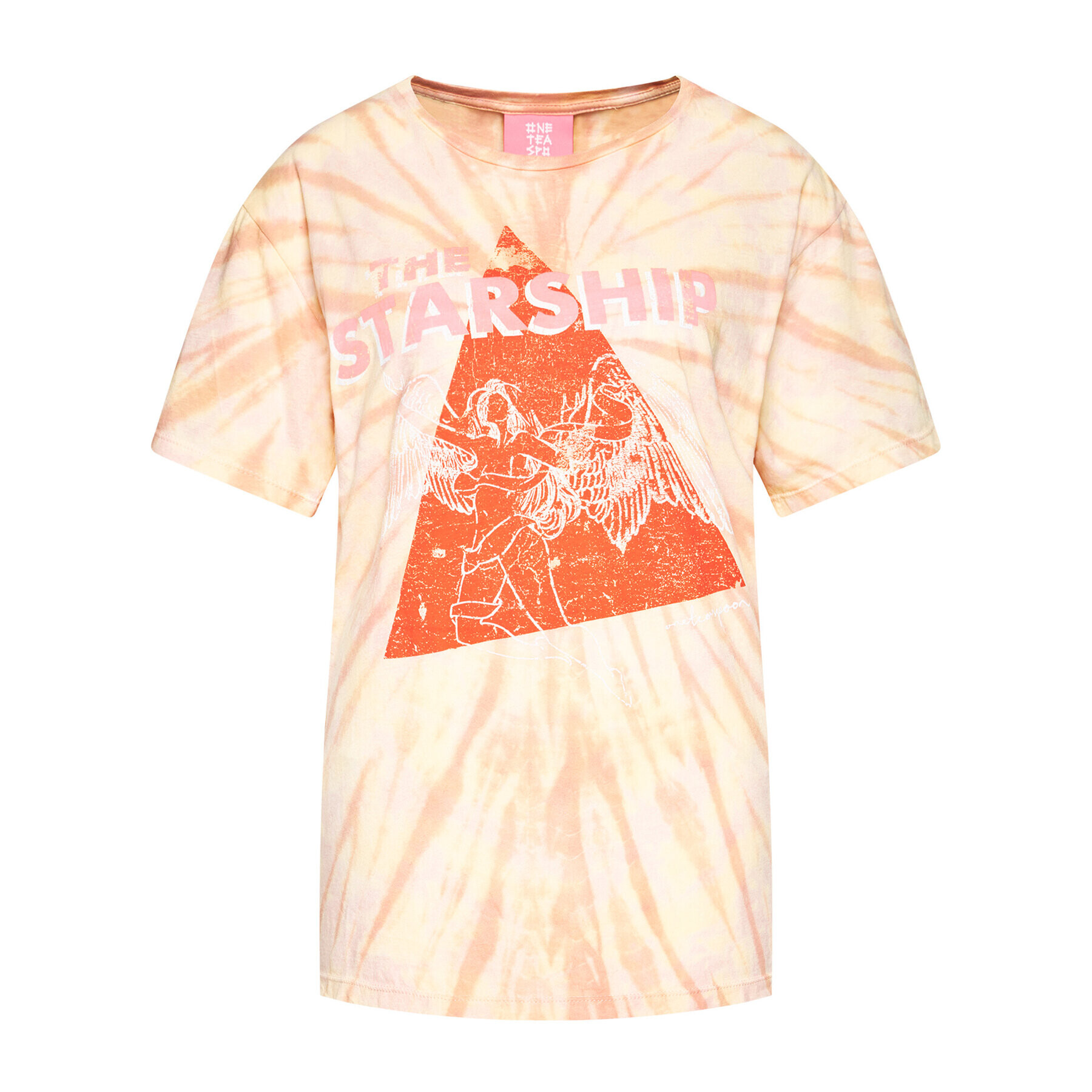 One Teaspoon Тишърт Starship Sunset Tie Dye Tee 23917 Оранжев Boyfriend Fit - Pepit.bg