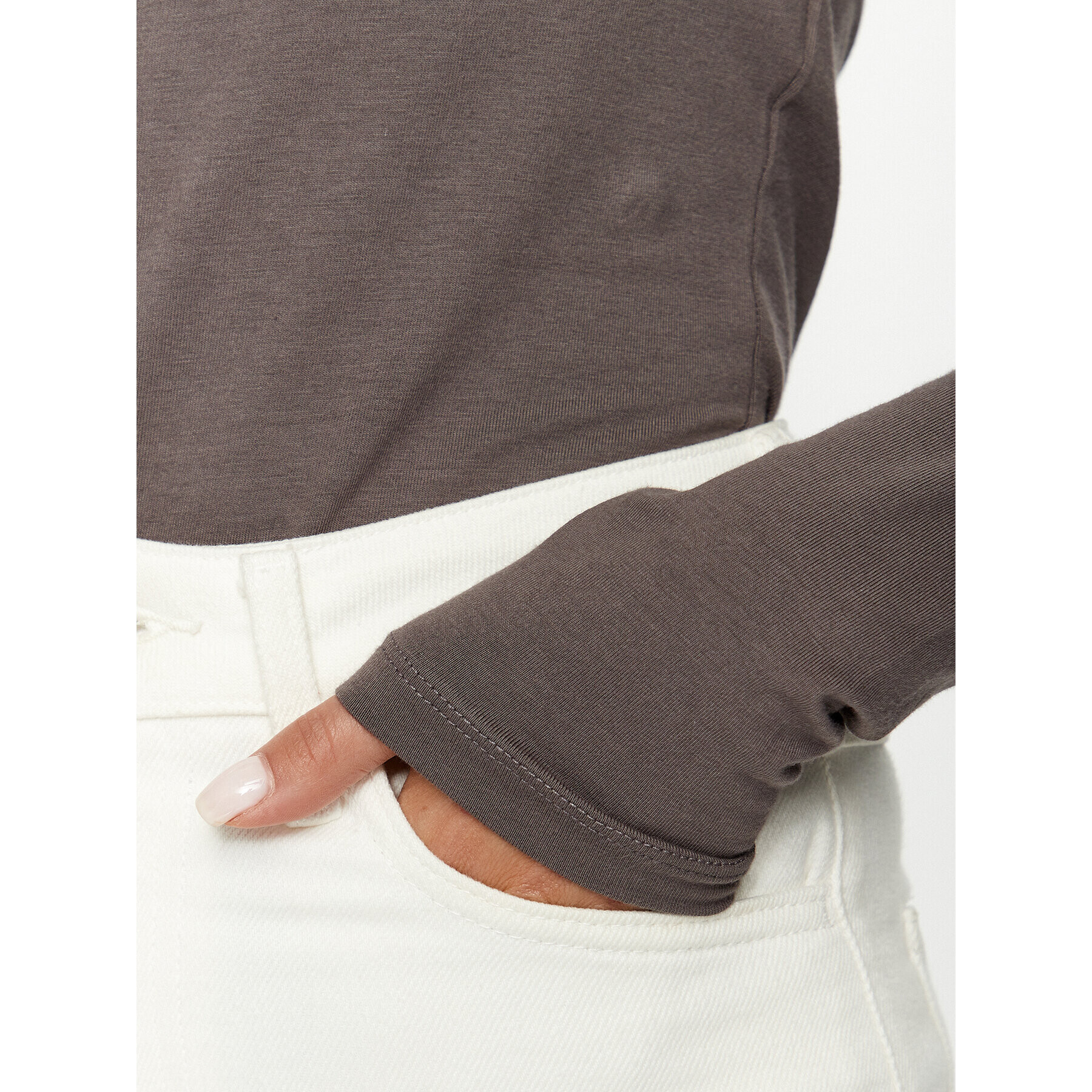 ONLY Блуза 15204712 Сив Stretch Fit - Pepit.bg