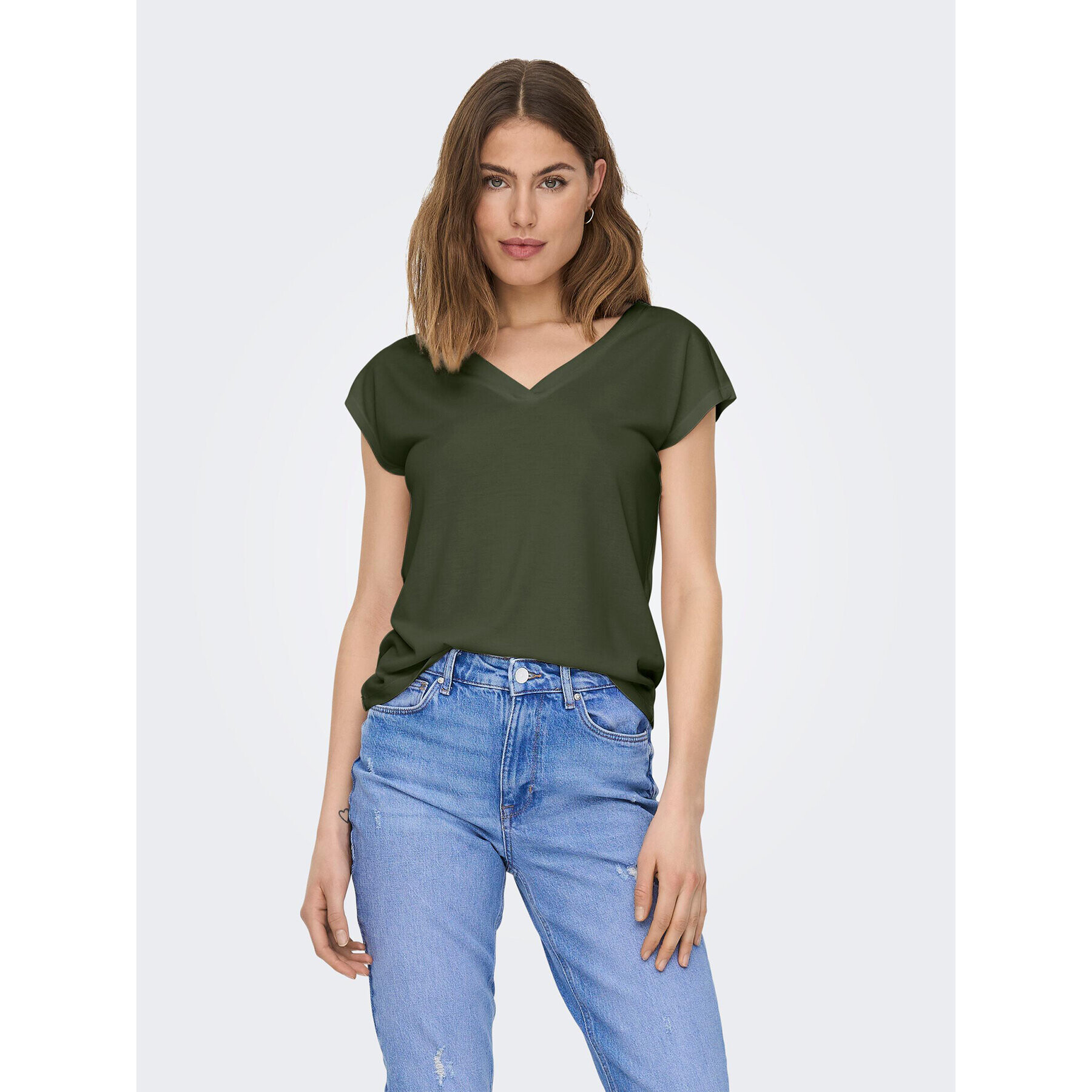 ONLY Блуза Free 15287041 Зелен Regular Fit - Pepit.bg
