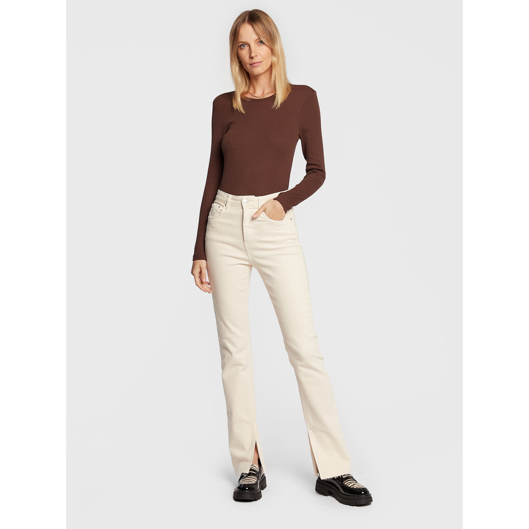 ONLY Блуза Nulan 15273542 Кафяв Regular Fit - Pepit.bg