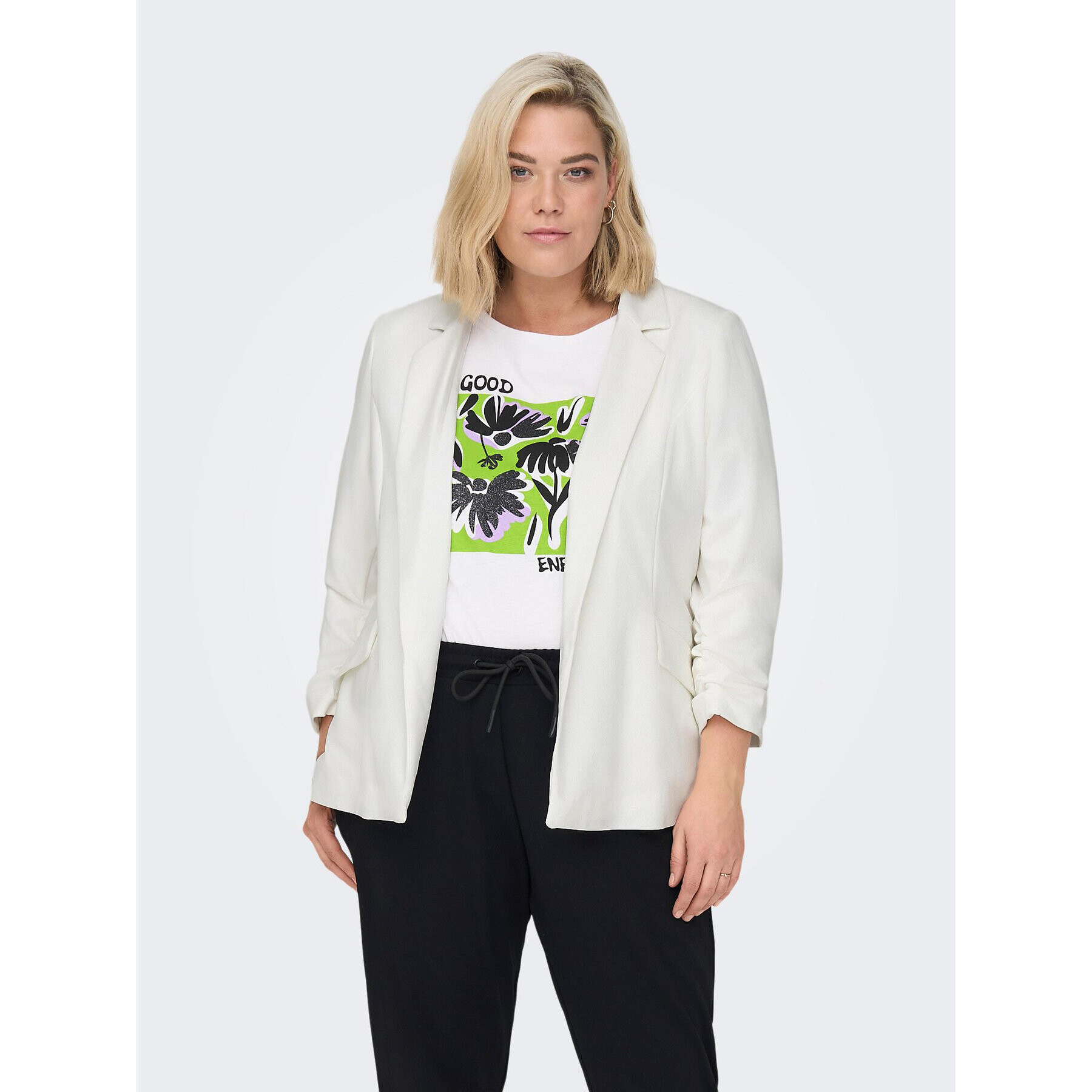 ONLY Carmakoma Сако Carolina 15246390 Бял Regular Fit - Pepit.bg
