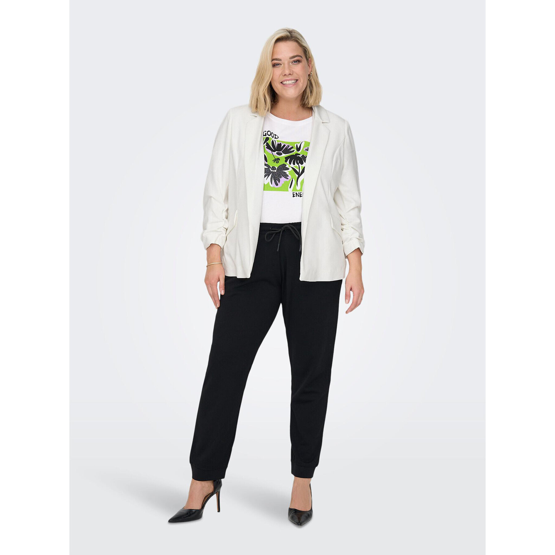 ONLY Carmakoma Сако Carolina 15246390 Бял Regular Fit - Pepit.bg