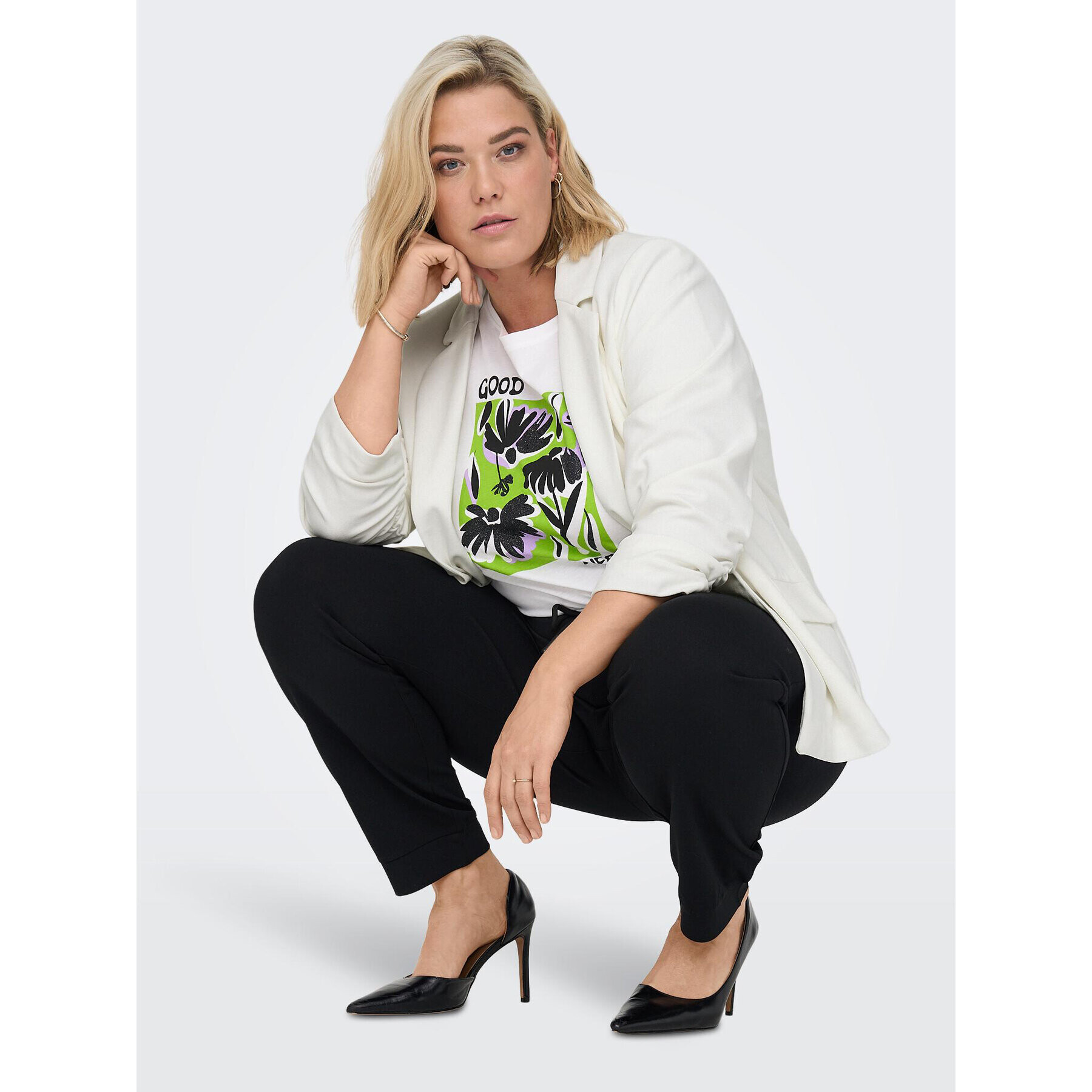 ONLY Carmakoma Сако Carolina 15246390 Бял Regular Fit - Pepit.bg