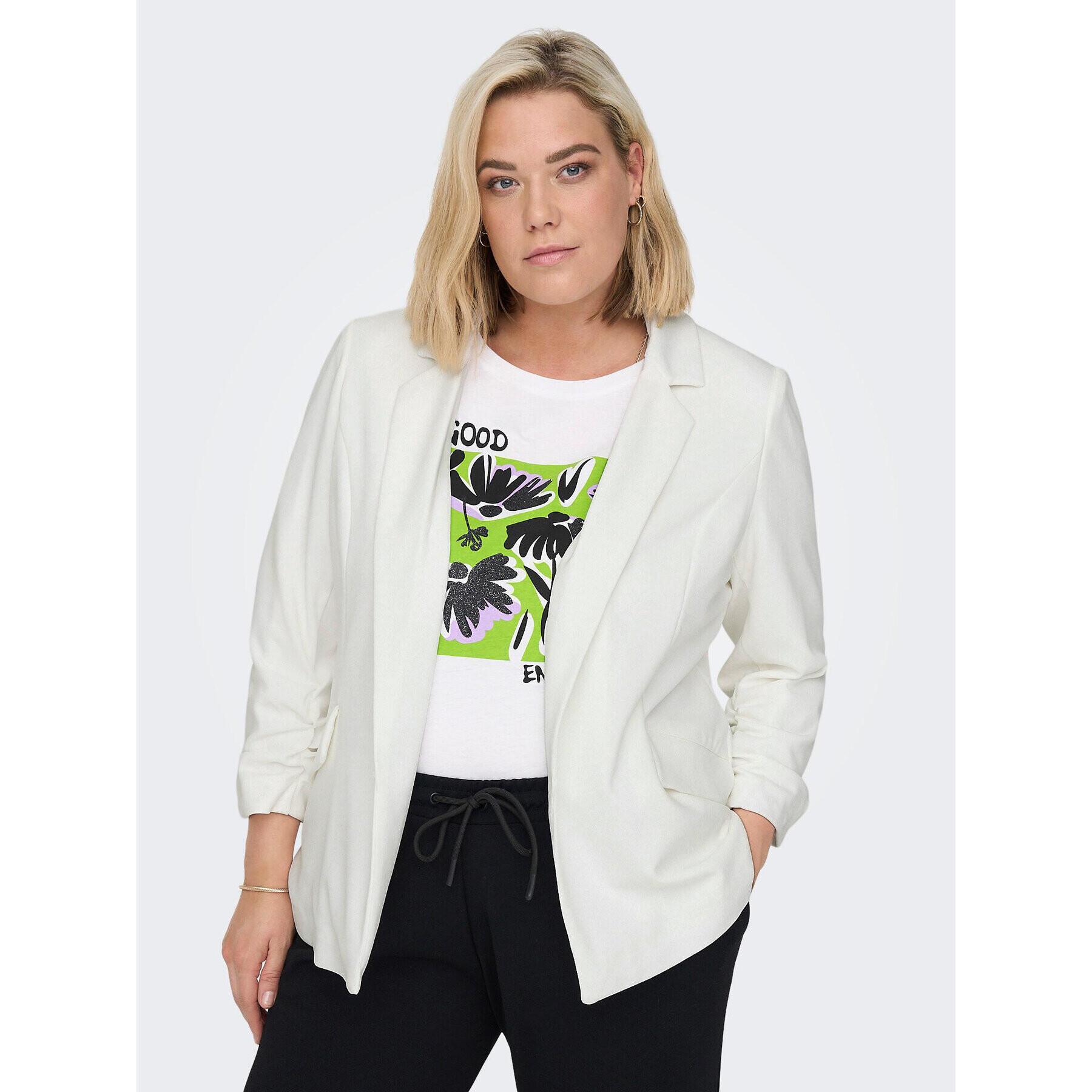 ONLY Carmakoma Сако Carolina 15246390 Бял Regular Fit - Pepit.bg