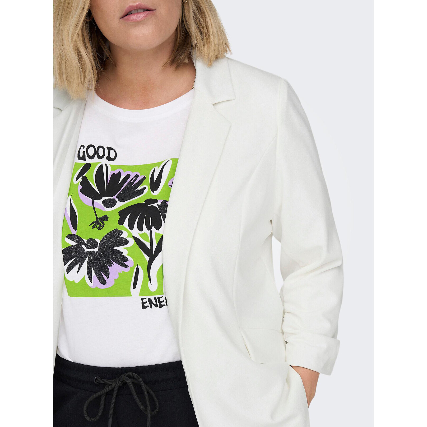ONLY Carmakoma Сако Carolina 15246390 Бял Regular Fit - Pepit.bg