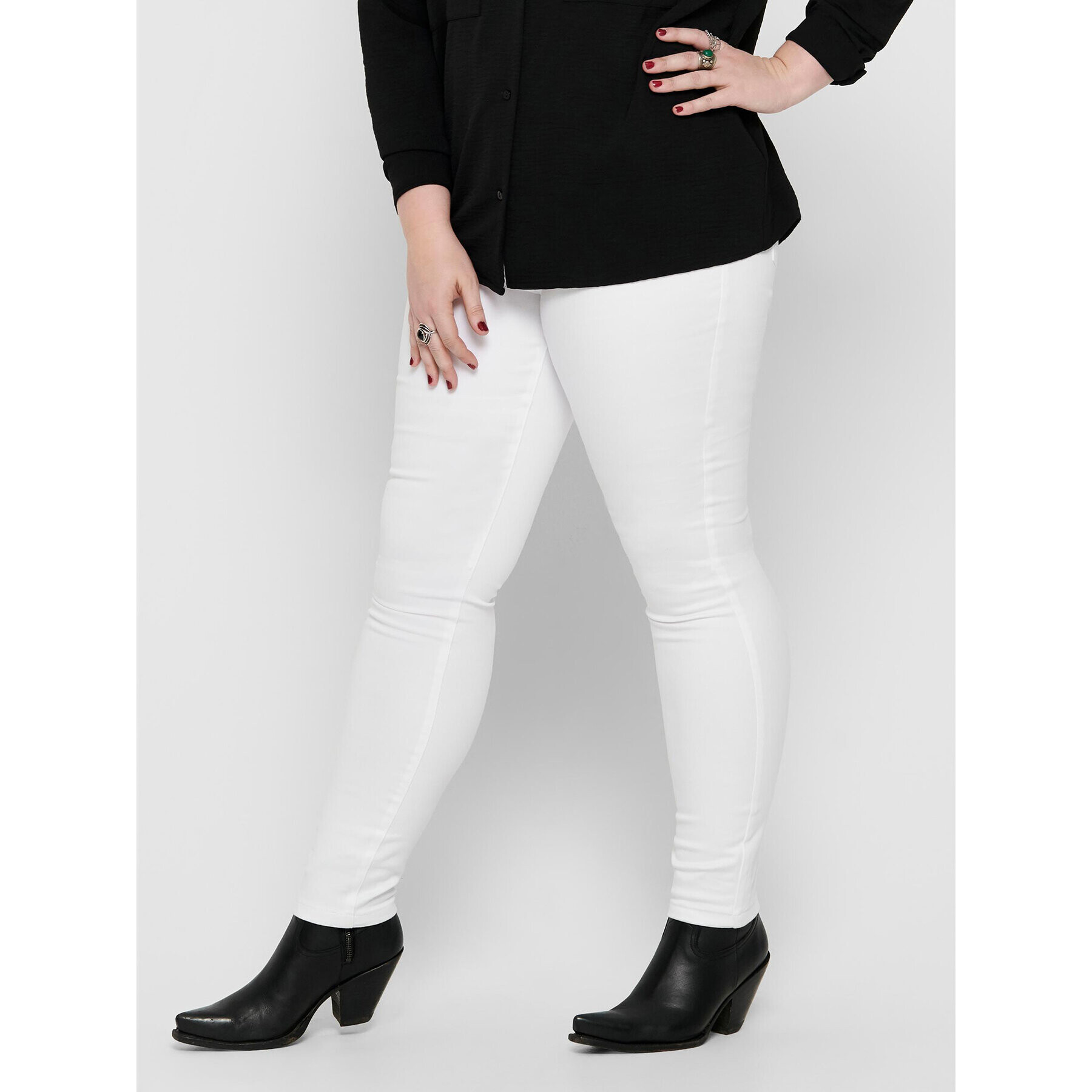 ONLY Carmakoma Дънки 15197368 Бял Skinny Fit - Pepit.bg
