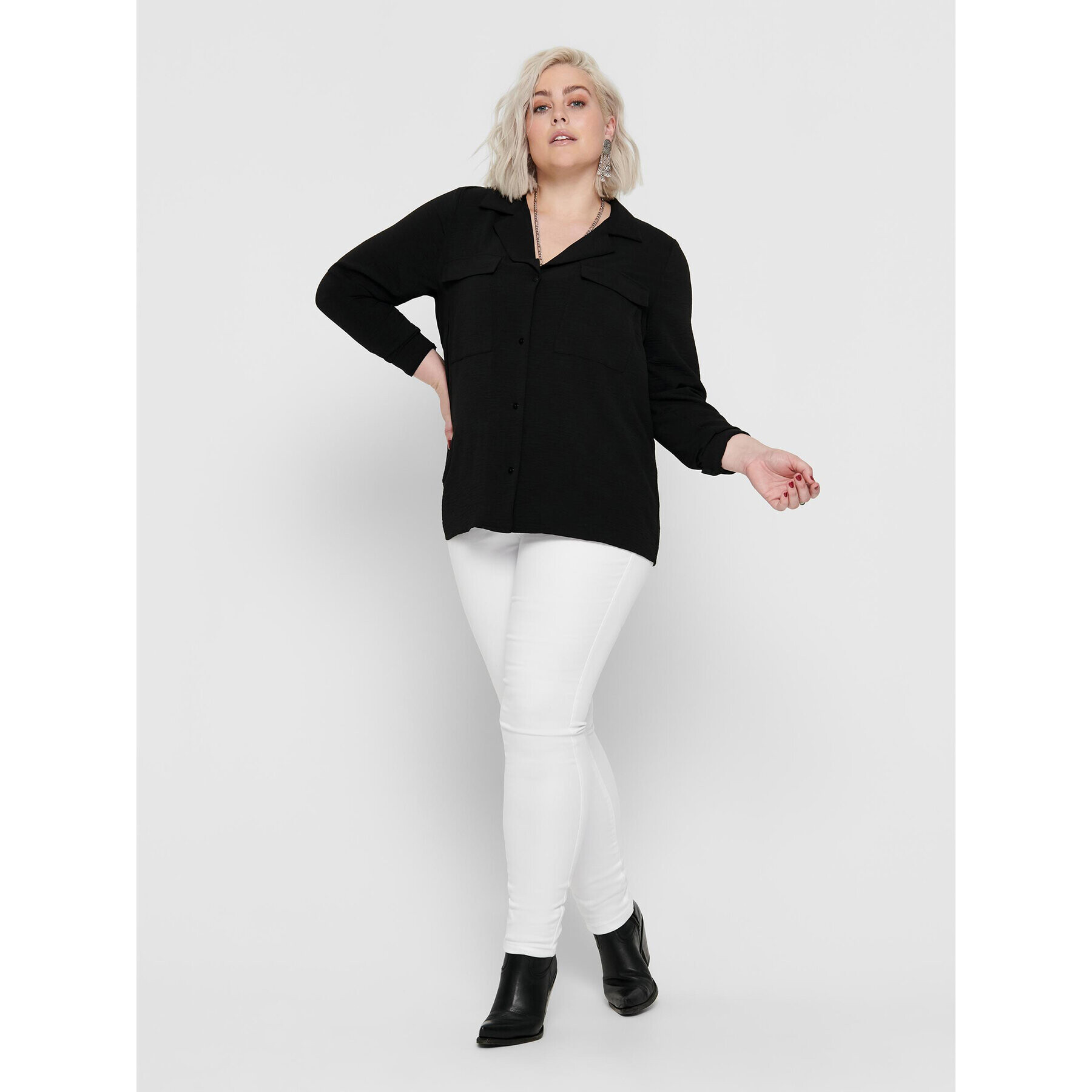 ONLY Carmakoma Дънки 15197368 Бял Skinny Fit - Pepit.bg
