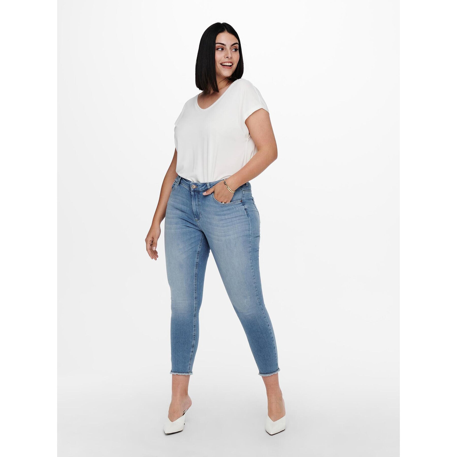 ONLY Carmakoma Дънки 15198408 Син Skinny Fit - Pepit.bg